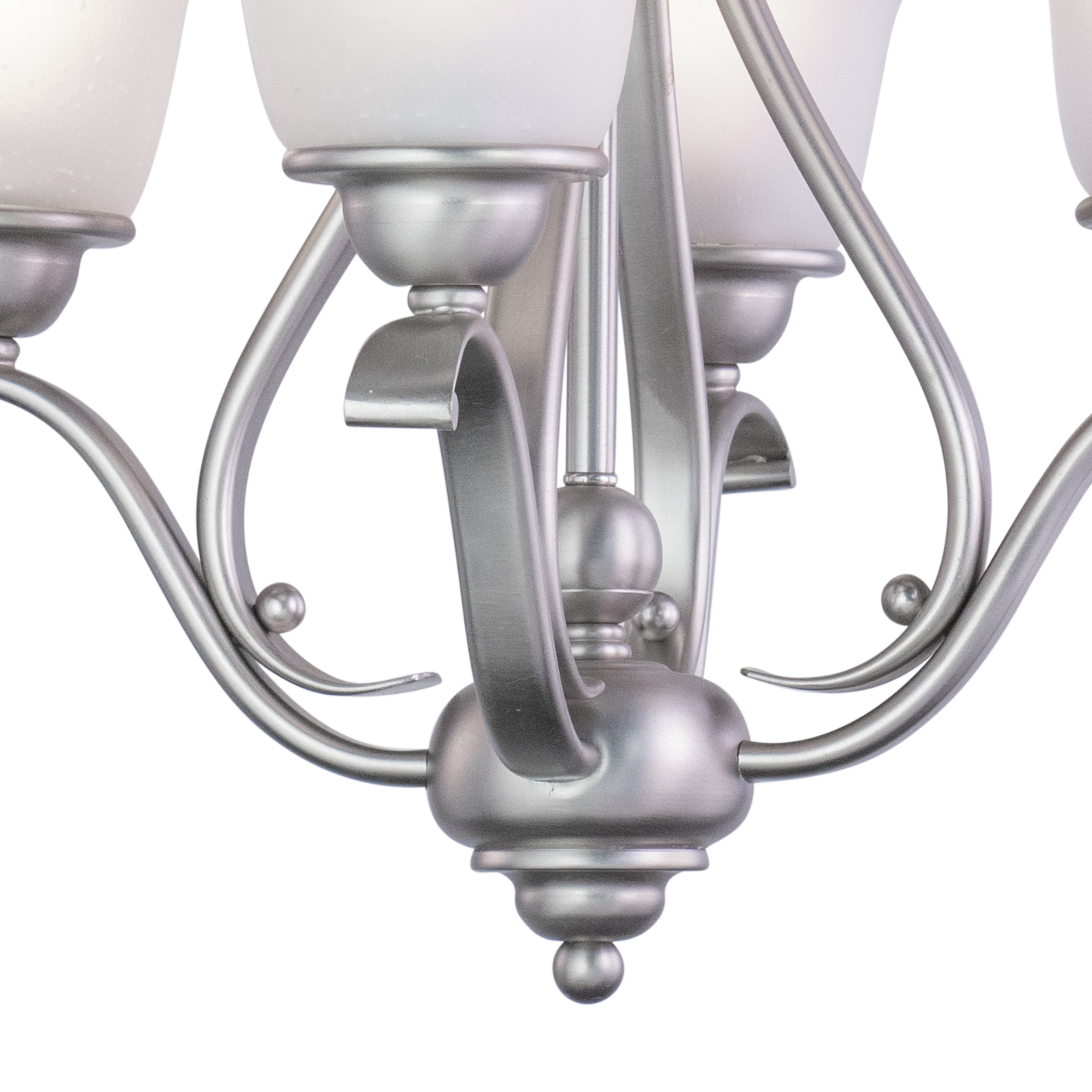 Monrovia Brushed Nickel Mini Chandelier with White Frosted Glass