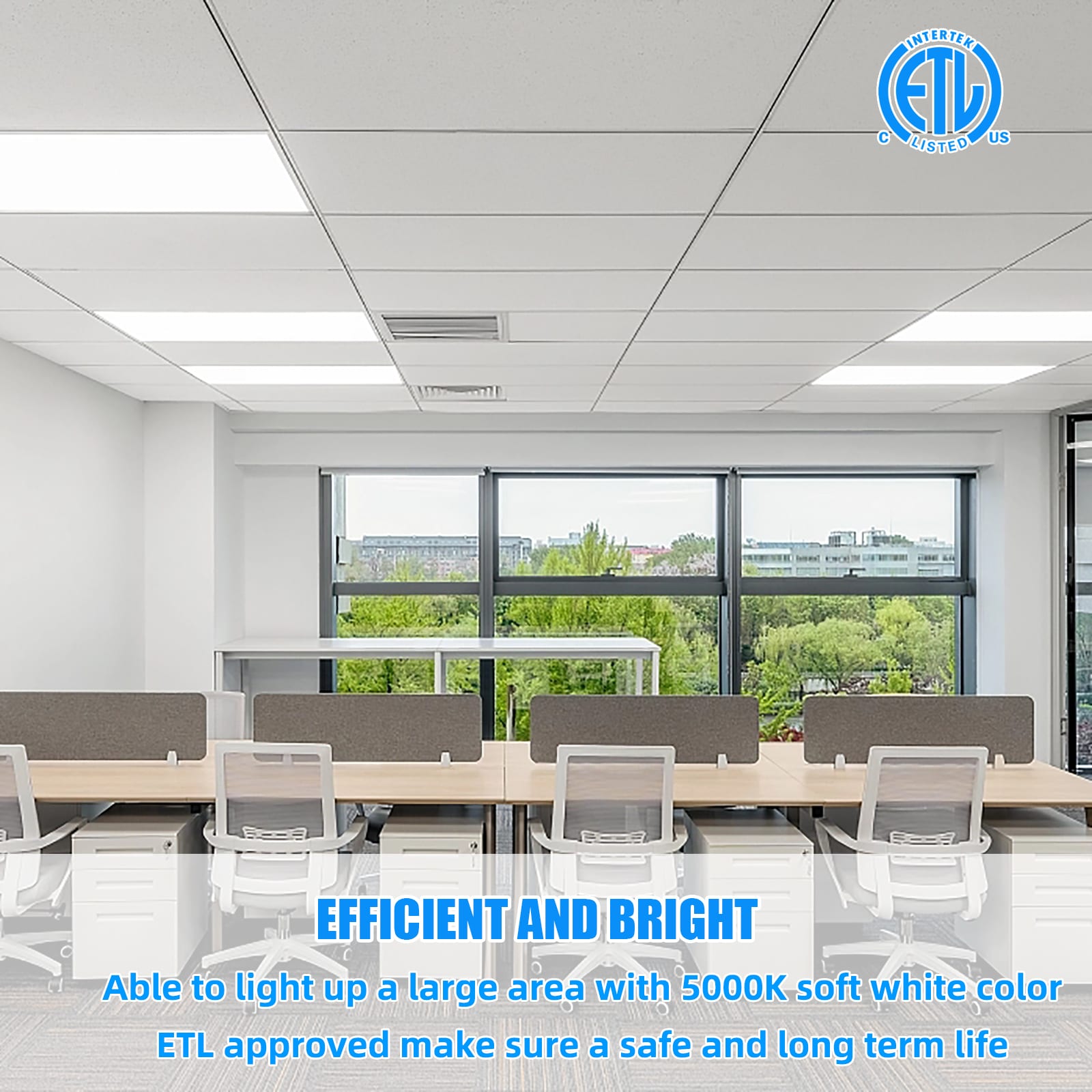 4-Pack 4-ft x 2-ft Adjustable-Lumen Daylight Panel Light in LED Panel Lights department at