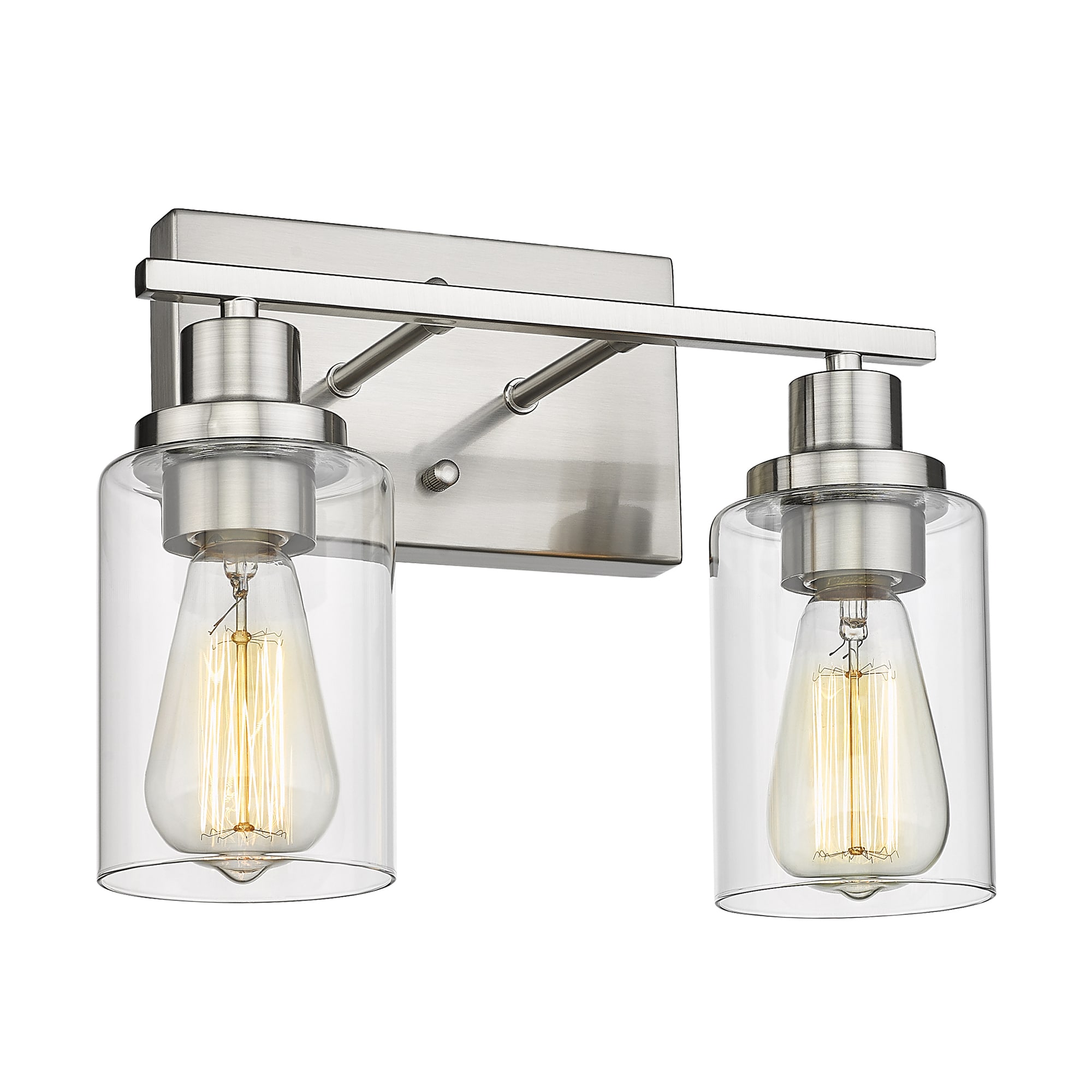 LTMATE LSCKVL4815-2W-BNDM JAZAVA 12.99-in 2 -Light Brushed Nickel Modern/contemporary Vanity light
