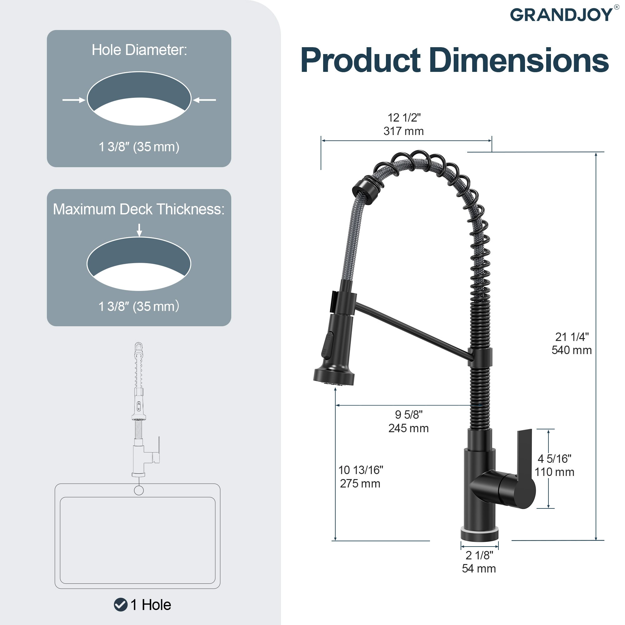 GRANDJOY SGF10GJ-91BL Kitchen-Faucets - View #10