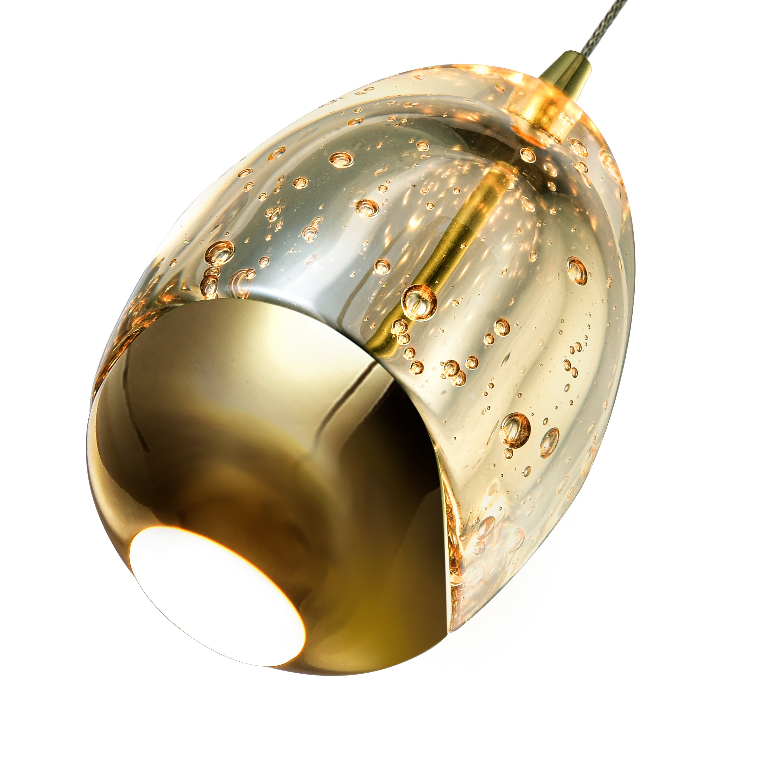 Elegant Venezia Gold LED Pendant with Champagne Glass Shade