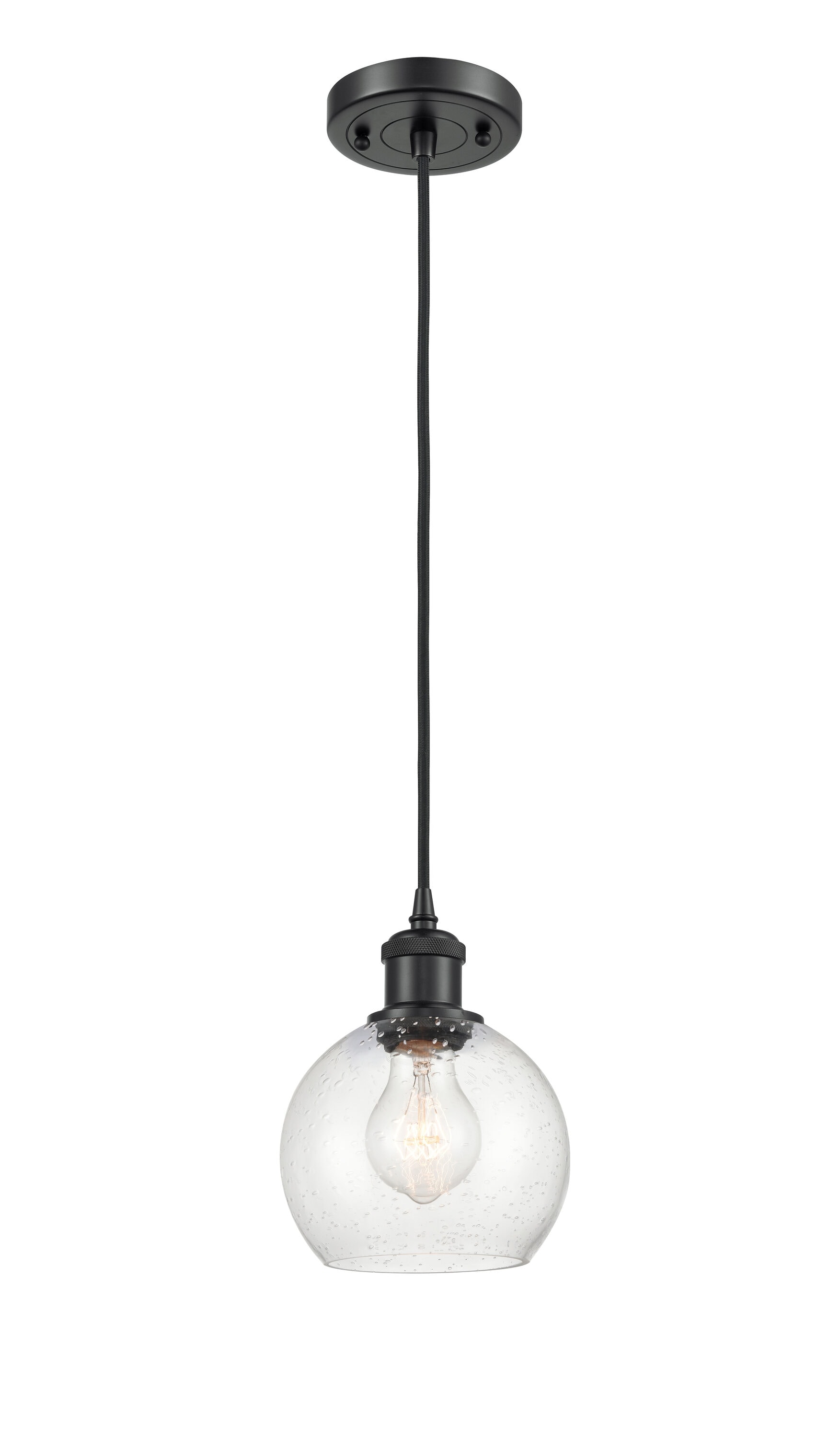 Ballston 9.88" Matte Black Mini Globe Pendant Light