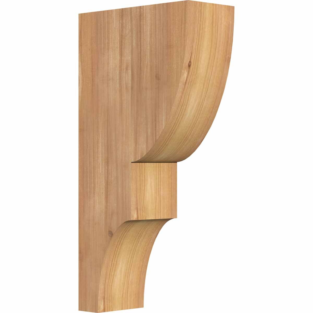 Ekena Millwork COR04X08X16RID00SWR 3.5-in x 8-in x 16-in Ridgewood Unfinished Western red cedar Wood Paintable/Stainable Corbel
