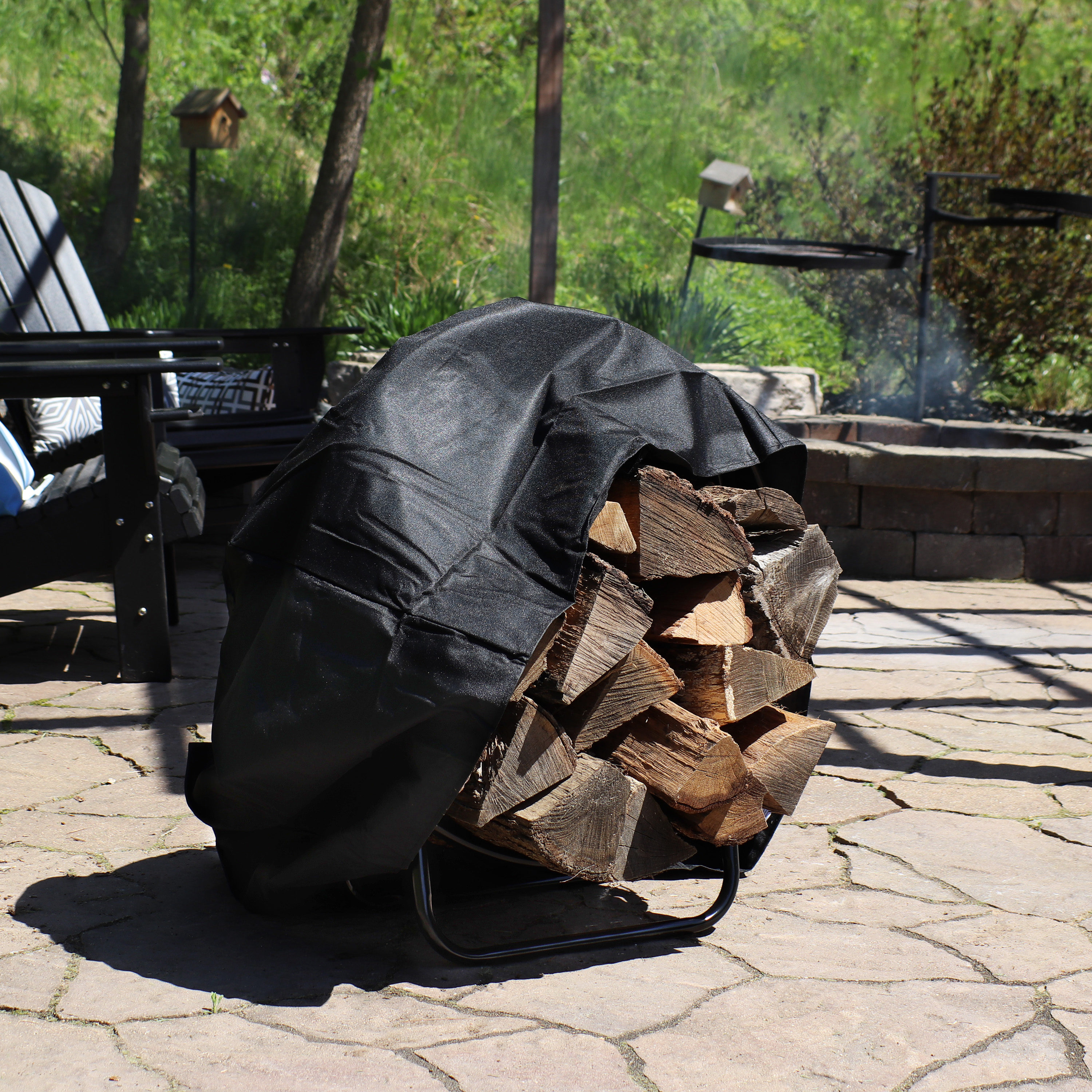 Sunnydaze Decor QX-24LH-COVER-COMBO Firewood-Storage - View #2