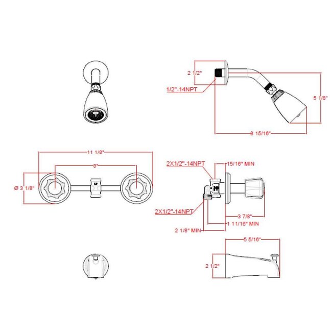 Millbridge 3-Handle 1-Spray Tub and Shower Faucet in Polished Chrome (Valve Included) Millbridge 3-Handle 1-Spray Tub and Shower Faucet in Polished Chrome (Valve Included)