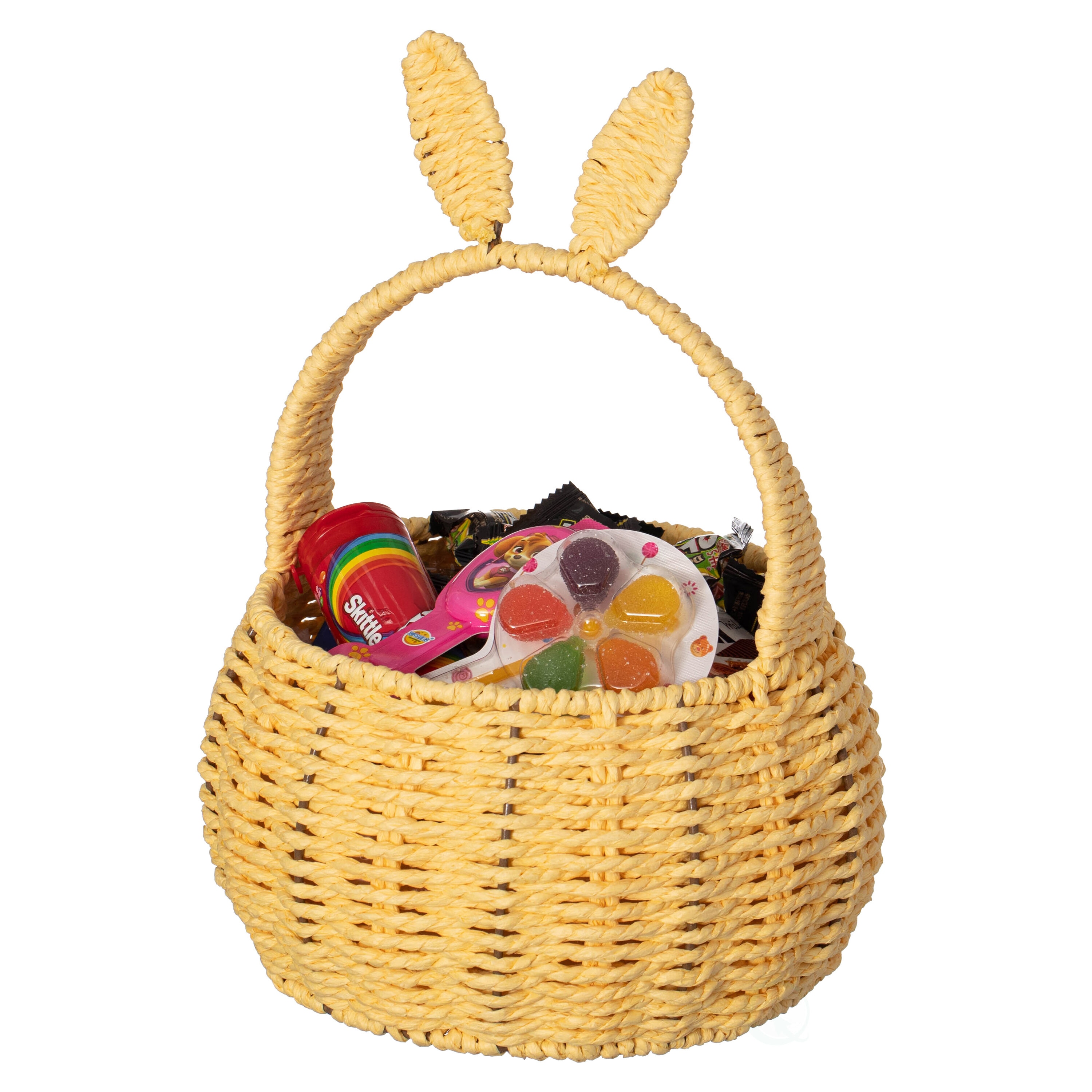 Wickerwise QI004723.YL ( 7-in W x 11.5-in H x 7-in D ) Yellow Wood Stackable Basket