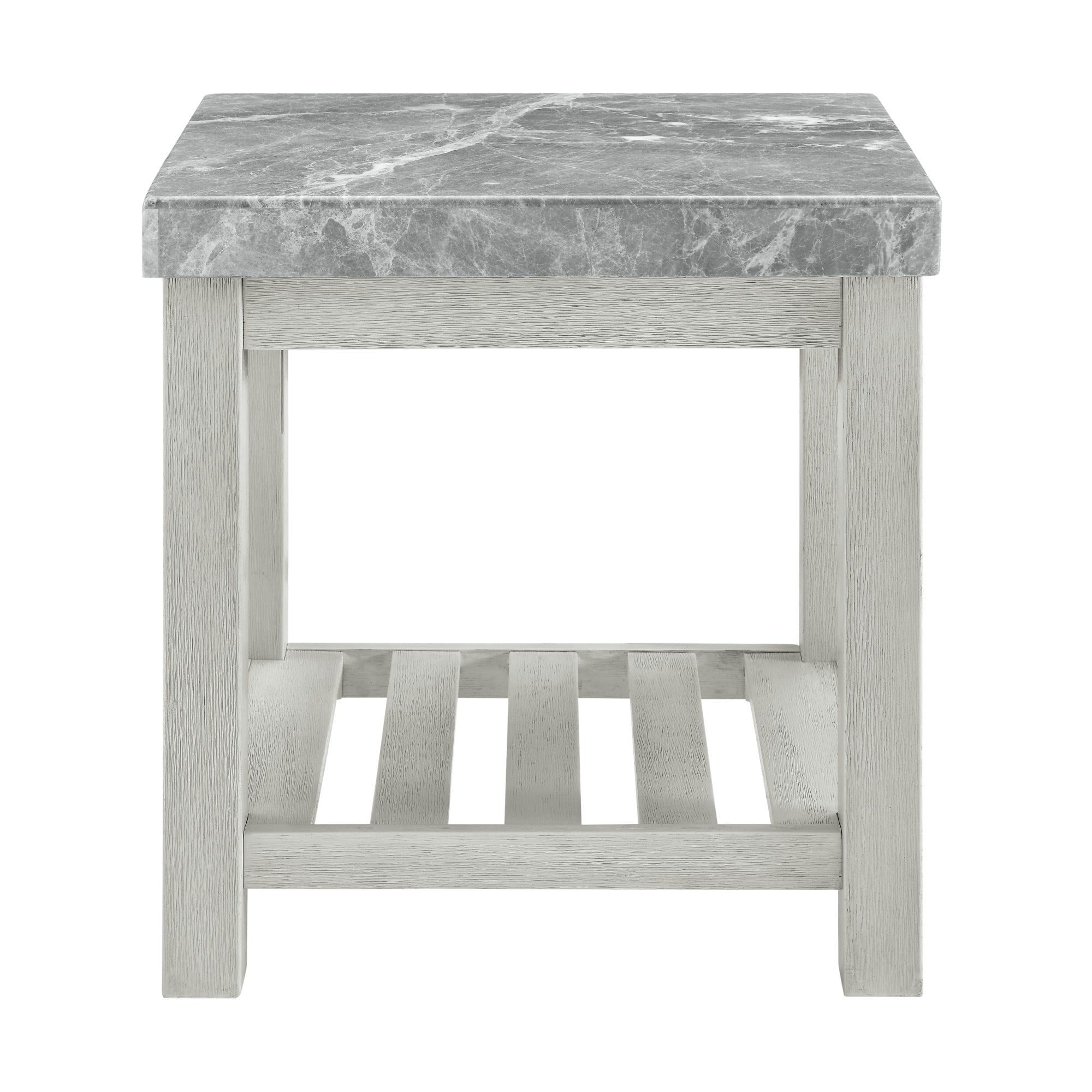 Steve Silver CV700GE 22-in W x 24-in H Gray Granite/Marble Square Modern End Table