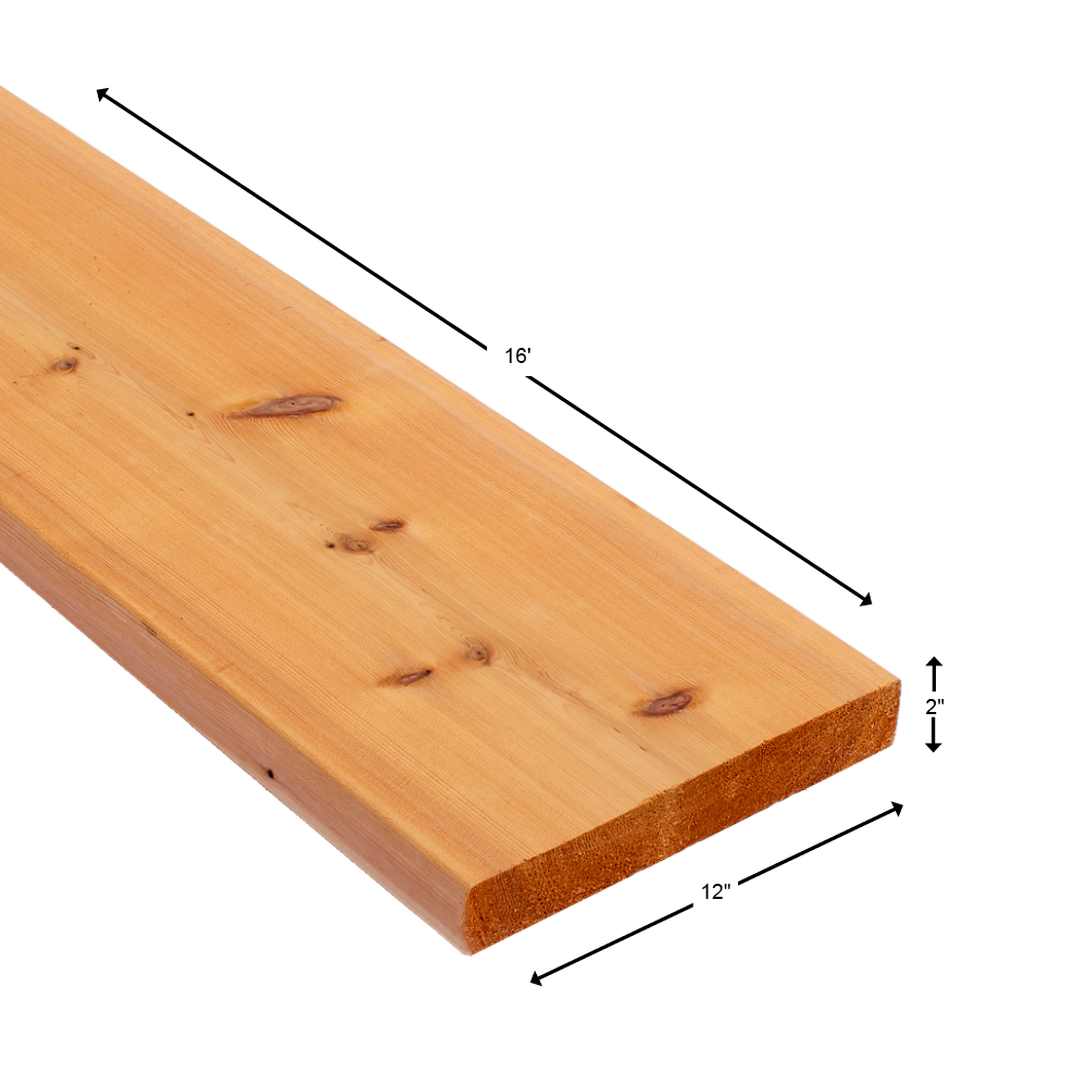 2in x 12in x 16ft Cedar Green Lumber in the Dimensional Lumber