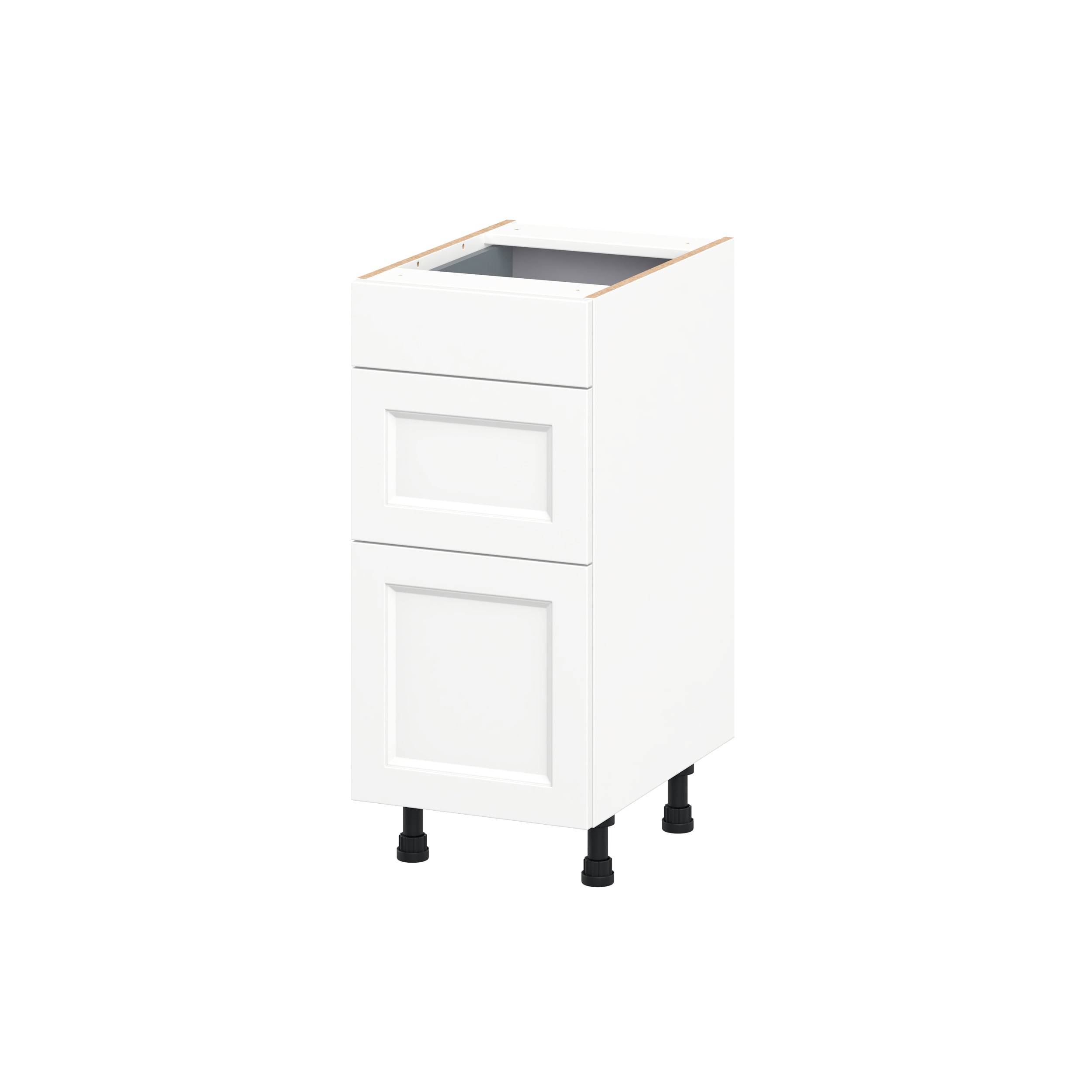 Hugo&Borg DSV3D15-RI Riviera 15-in W x 34.5-in H x 21.83-in D Bright White 3 -Drawers Drawer Base Fully assembled Cabinet Recessed Panel Shaker