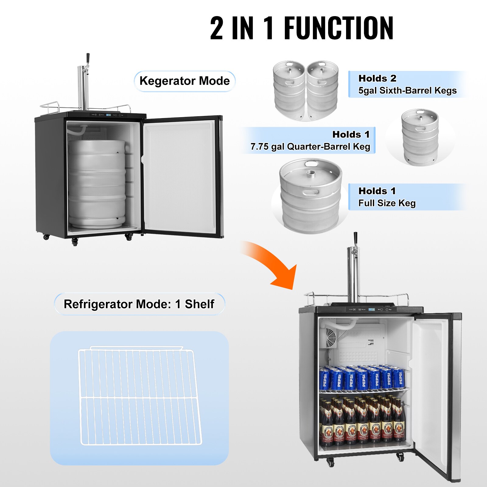 VEVOR SCDZSZPJYHS106334V1 kegerators - View #2