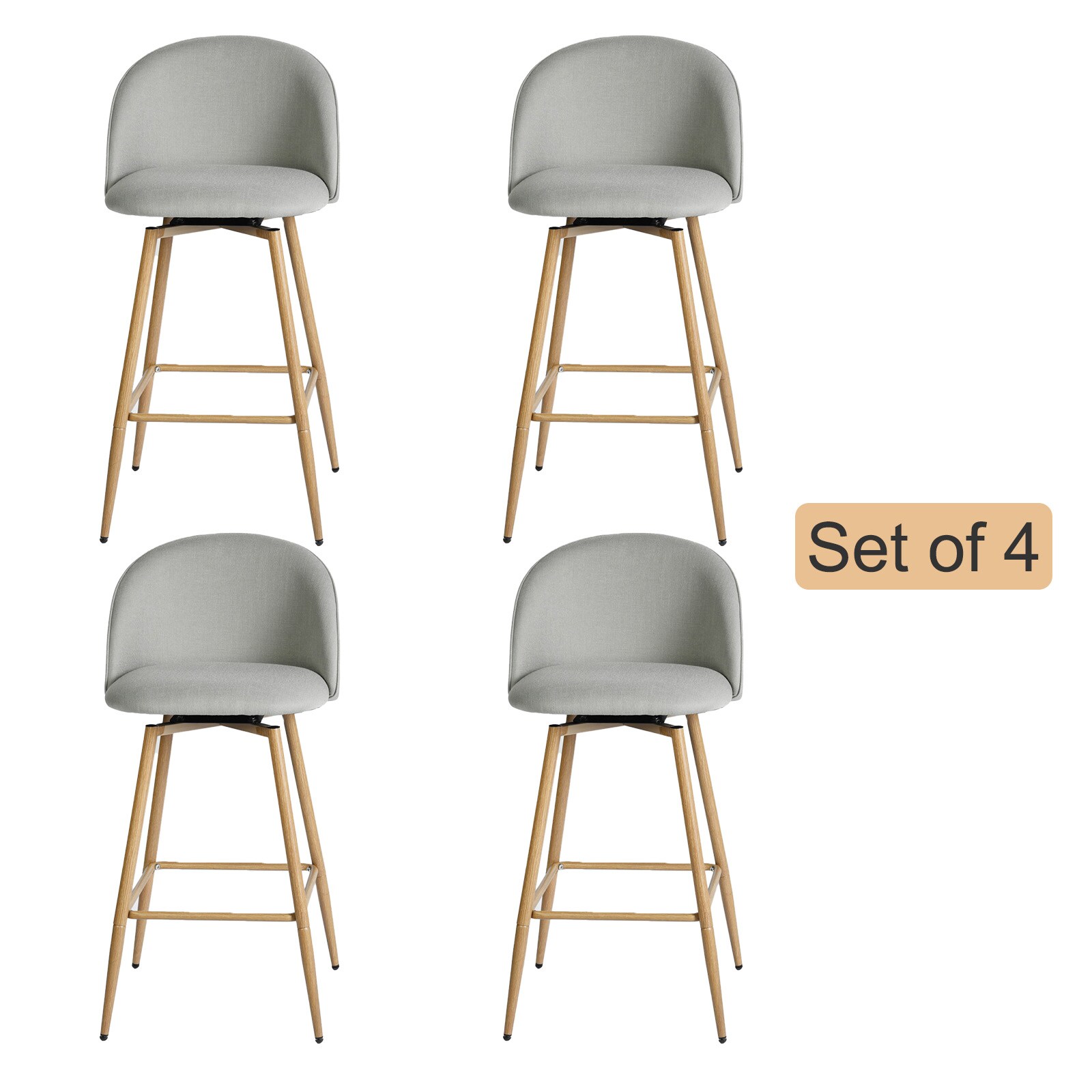 Homy Casa HASEEB GREY 4 stools - View #3