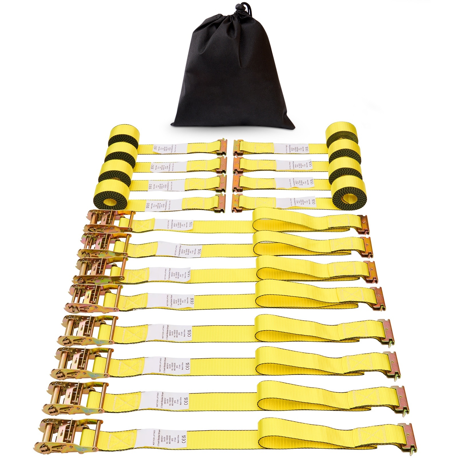 Mecale 8-Pack 2-in x 15-ft E-Track Endless Ratchet Straps with Storage Bag and 1460-lb Load
