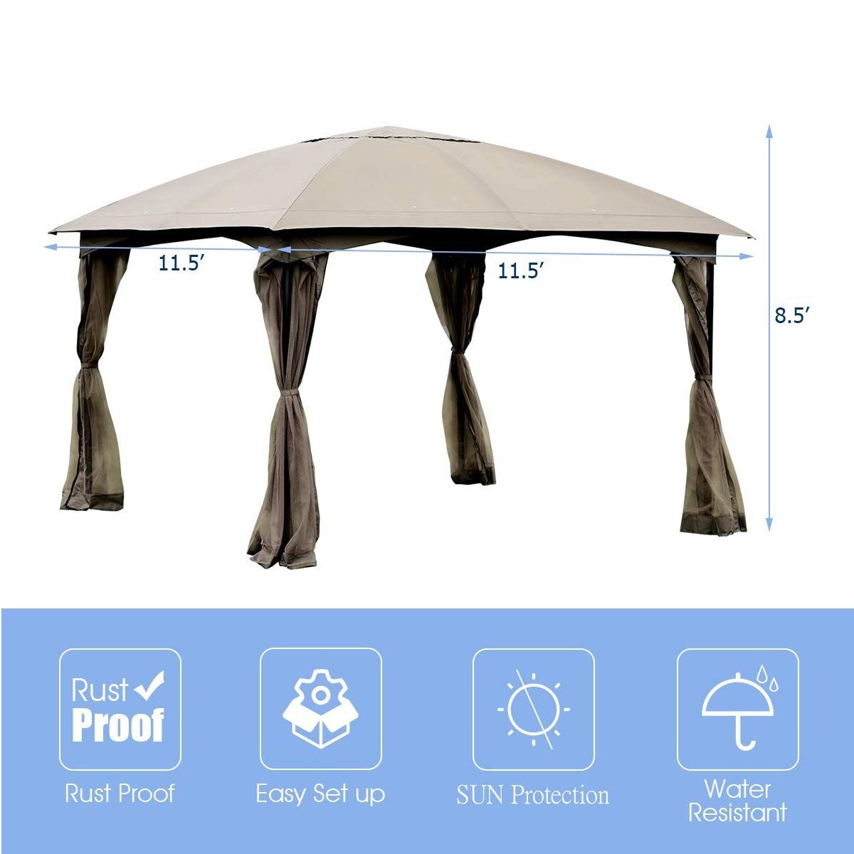 Clihome CWCH-OP36C00 Wood-Resin-Gazebos - View #4