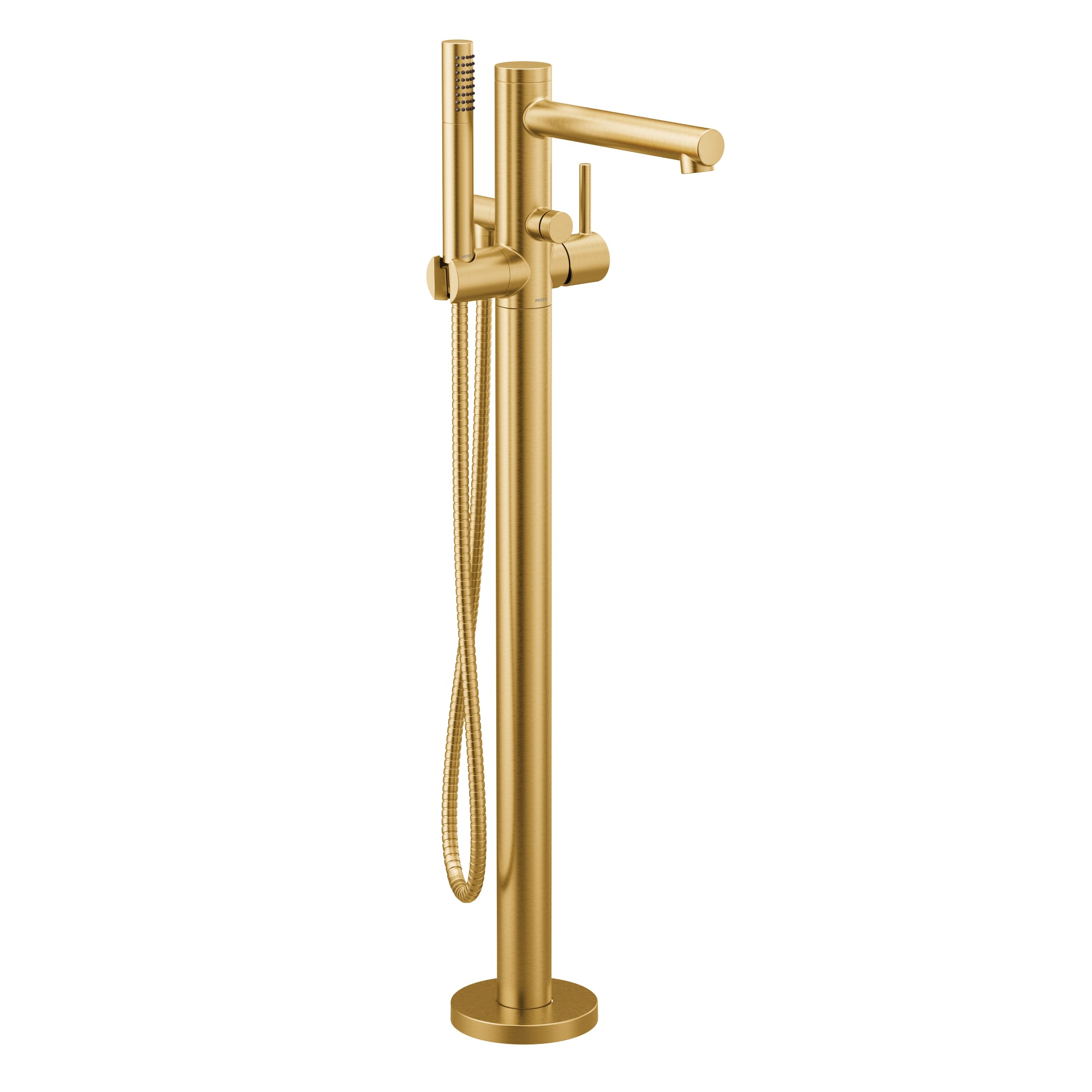 Moen 395BG Align Brushed Gold 1-handle Freestanding Low-arc Bathtub Faucet with Hand Shower