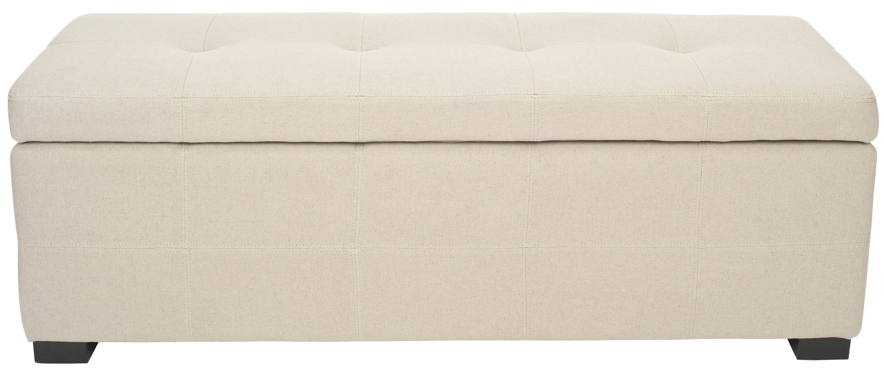 Safavieh HUD8229L Maiden Large Modern Beige Storage Bench with Storage 48.0-in x 18.1-in x 18.1-in