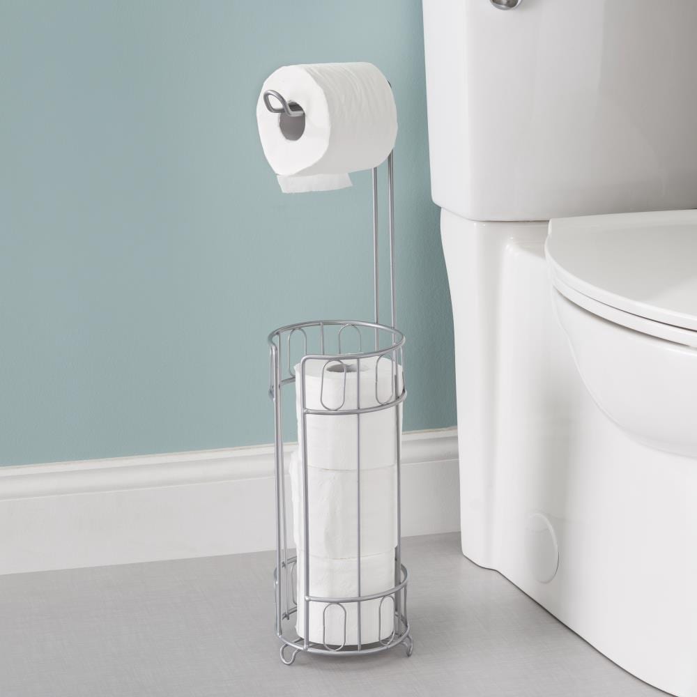 Toilet Paper Holder Stand, Bathroom Toilet Paper Roll Holder Stand with  Reserve, Free Standing Toilet Paper Holder, Standing Toilet Paper Holder  with