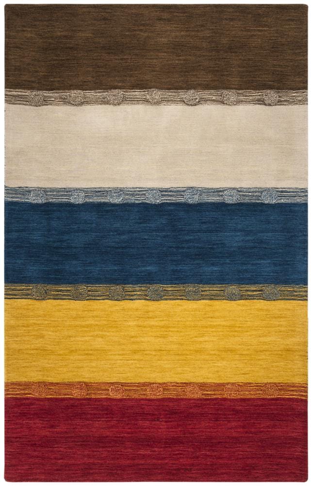 Himalaya Multicolor Hand-Knotted Wool Rectangular Rug