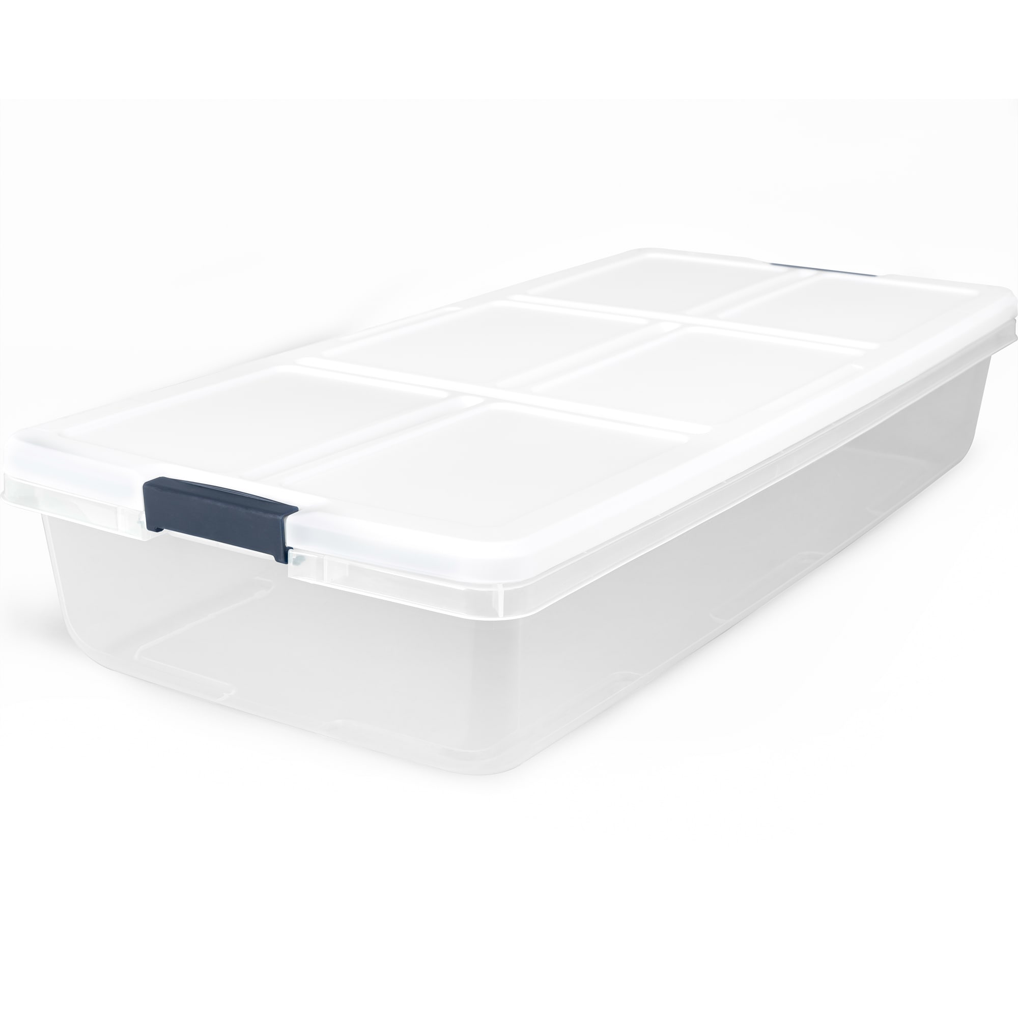 Project Source Large 13-Gallons (52-Quart) Clear, White Underbed Tote with  Latching Lid in the Plastic Storage Containers department at