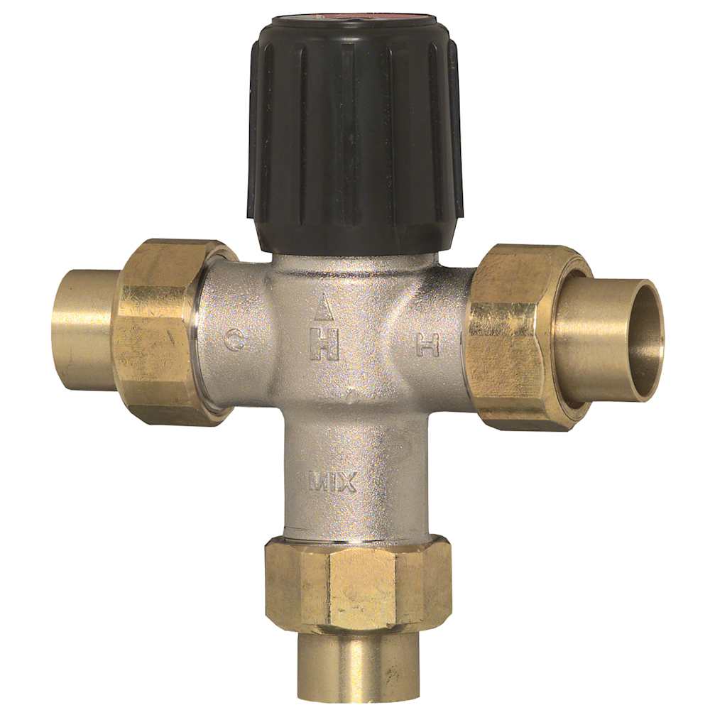 Honeywell Home AM100C1070US1LF 1/2 Inch Union Sweat Thermostatic Mixing Valve with Dual ASSE 1070 and 1017 Certification #AM100C1070-US-1LF