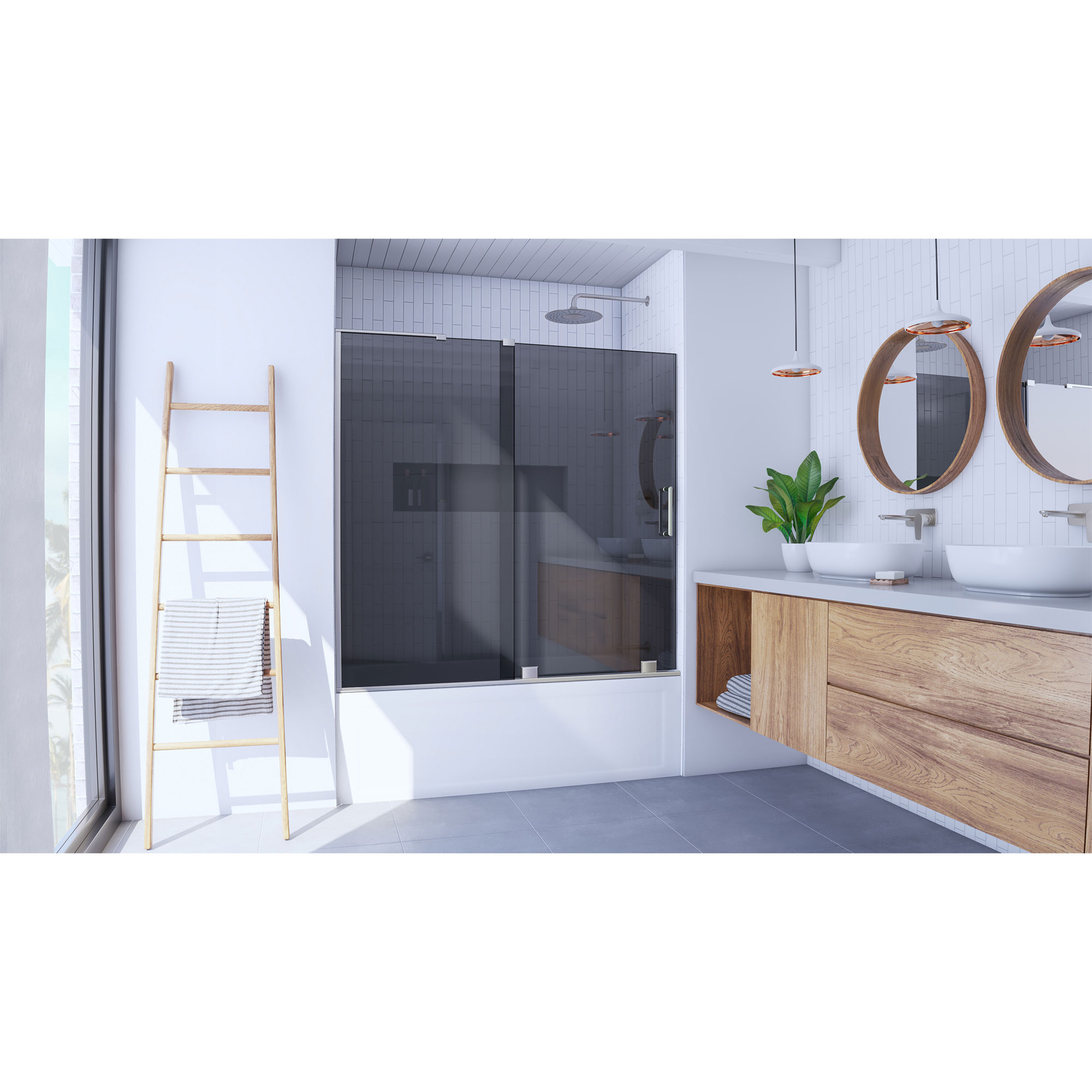 Mirage-X Brushed Nickel Frameless Sliding Tub Door 58" x 60"