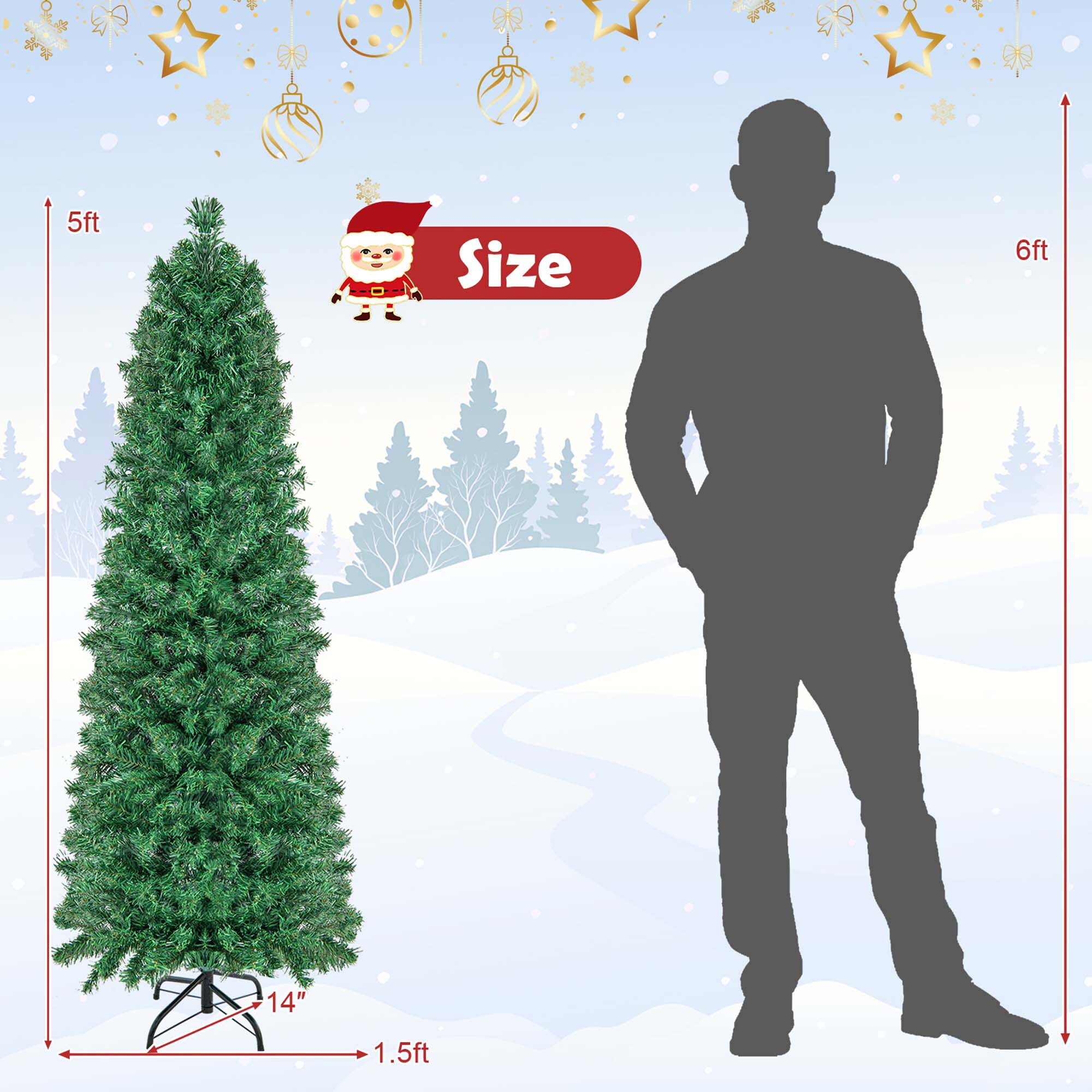 Costway LWS00701 Artificial-Christmas-Trees - View #2