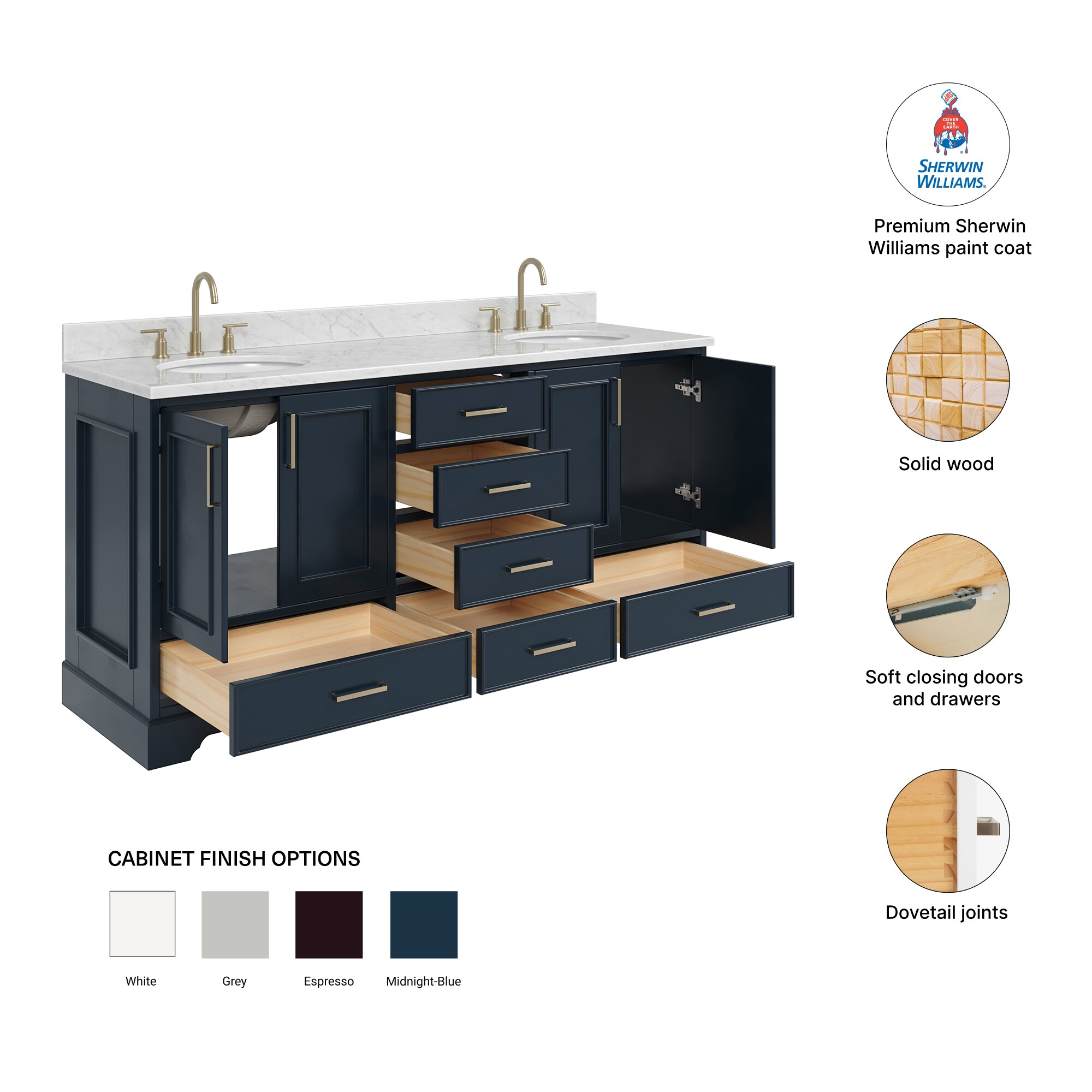 ARIEL M073DCW2OVOMNB Bath-Vanity-Combo - View #10