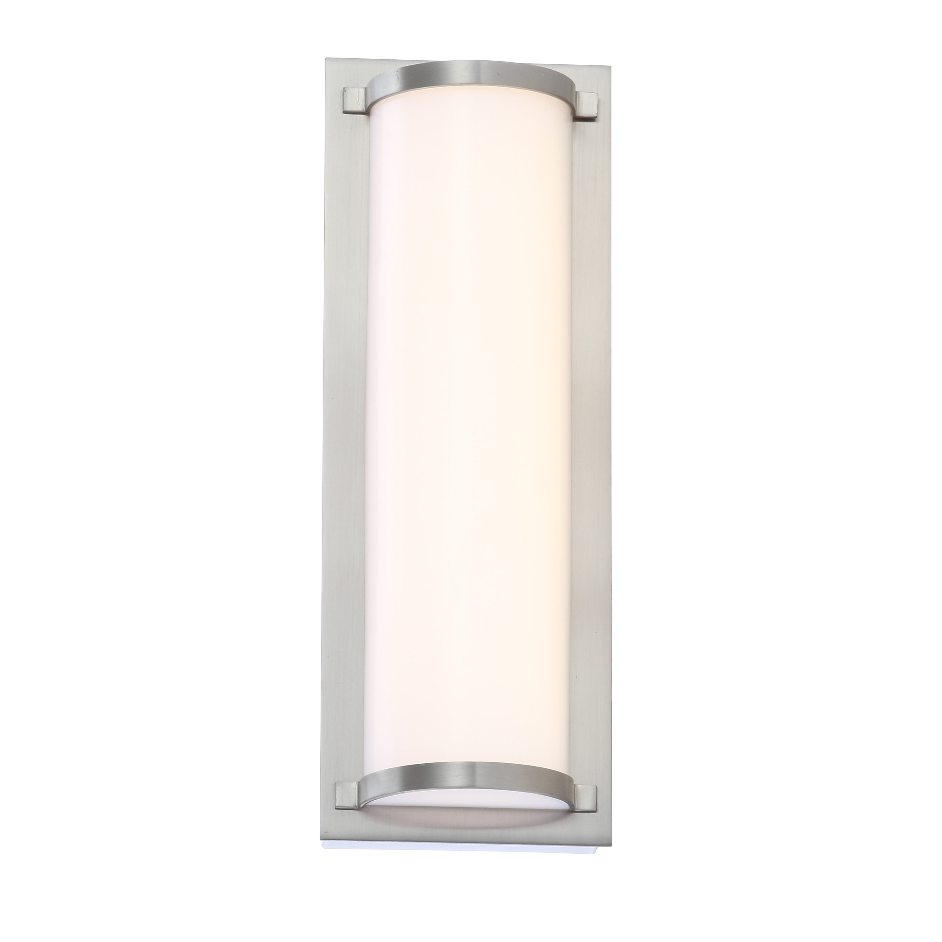 Safavieh SCN4038A Luka 12-in W 1 -Light Brushed White Integrated LED Wall Sconce