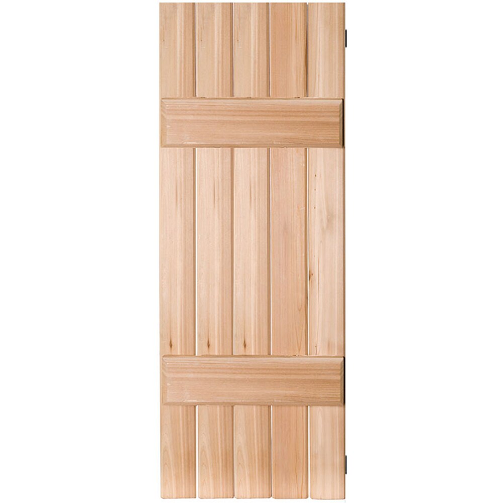 Ekena Millwork RWB18X044UNW 18-in W x 44-in H Unfinished Paintable/Stainable Board and batten Wood Exterior Shutters ( 2 -Pack )