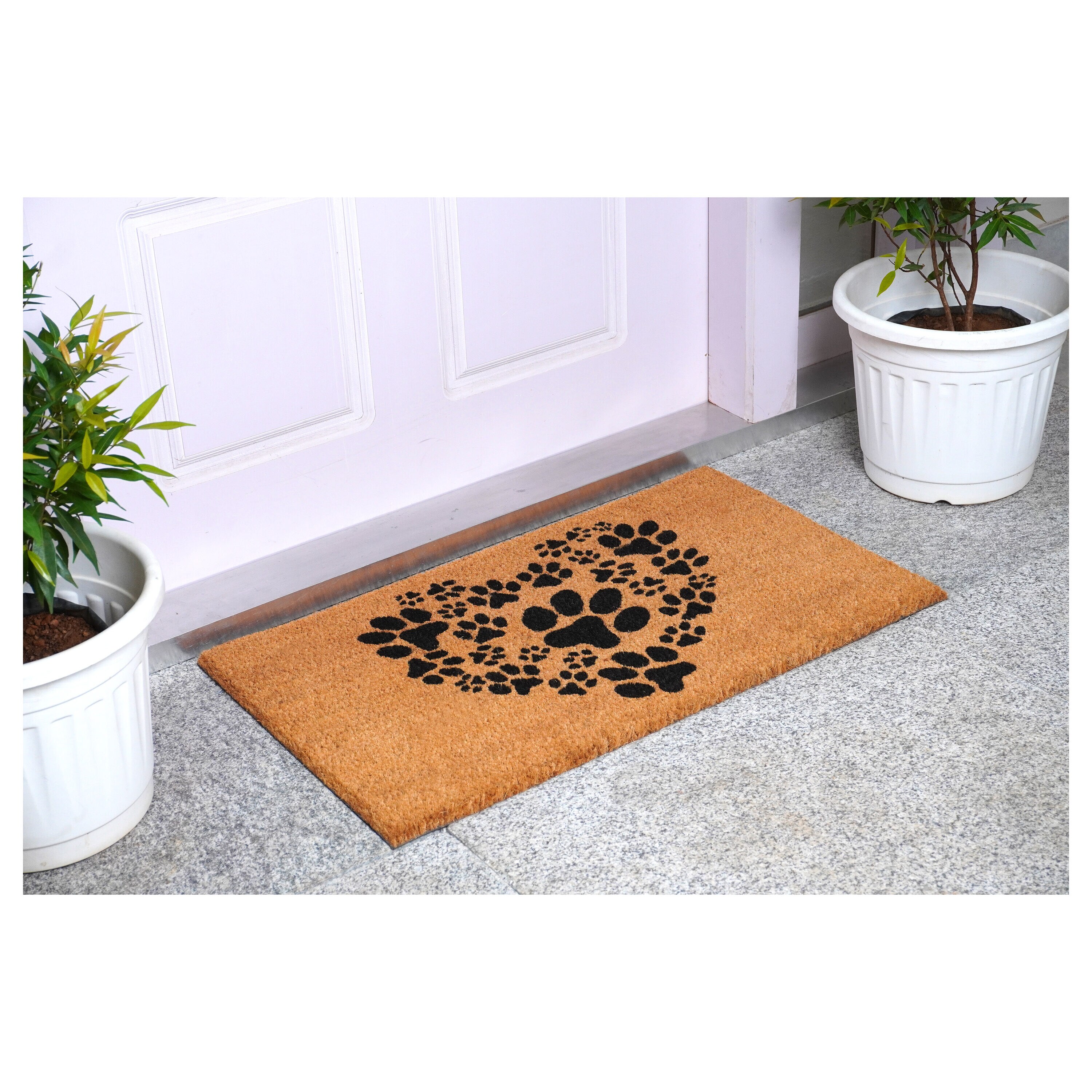 Calloway Mills 102142436 Heart Paws Doormat 24 x 36 Natural/Black