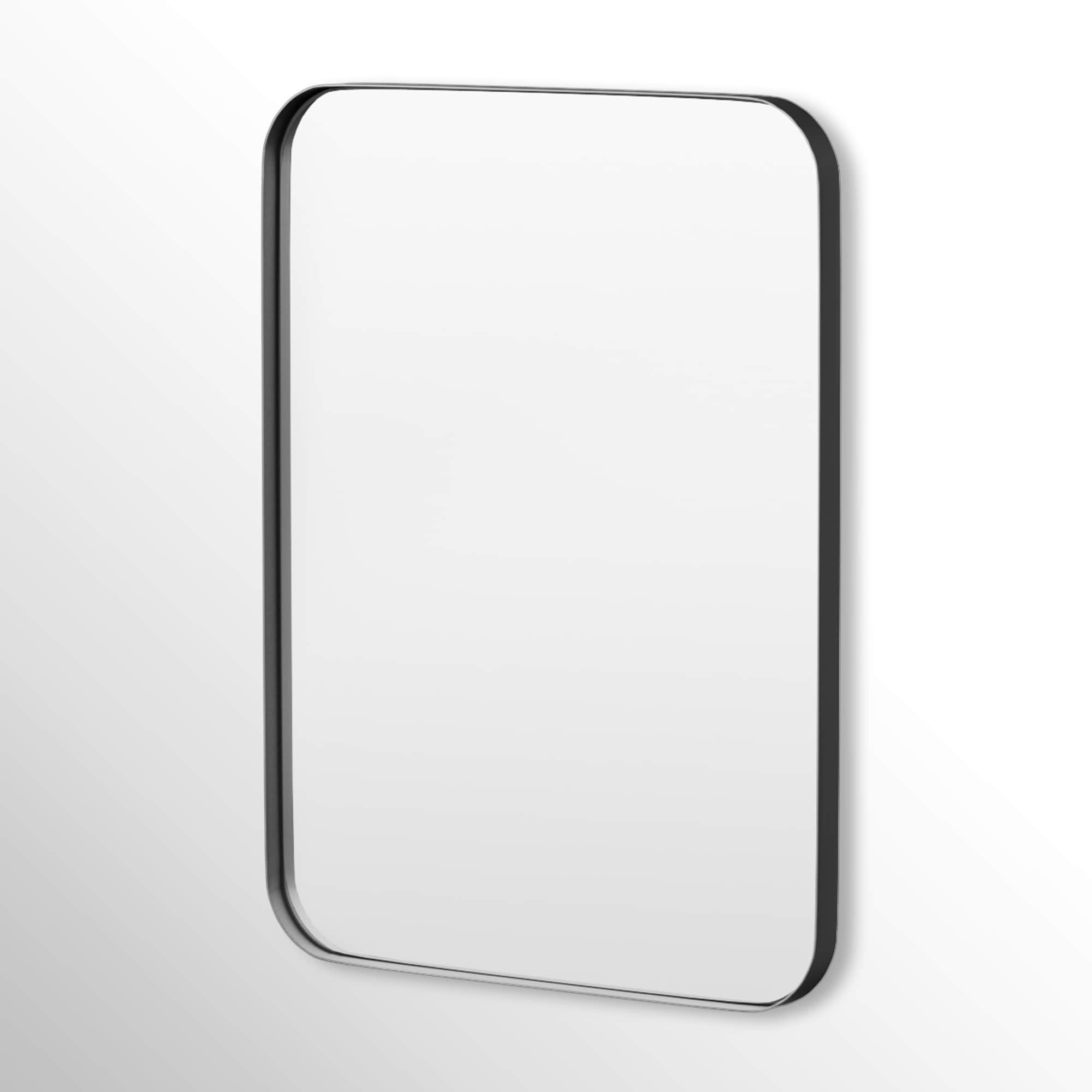 FurniFusion SF-Y-2432-B 24-Inches W x 32-Inches H Rectangle Black Framed Wall Mirror
