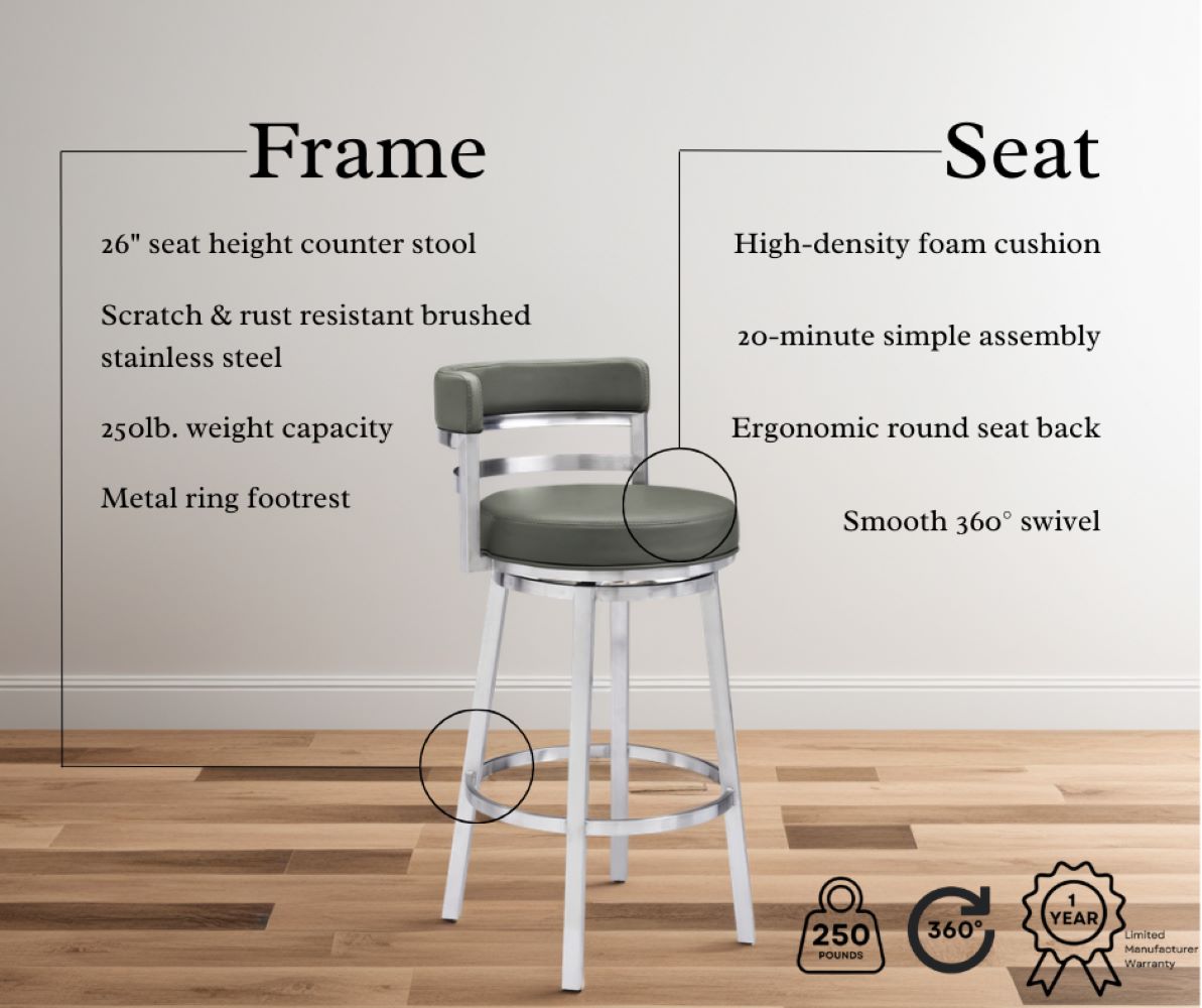 Armen Living LCMABABSGR26 stools - View #8