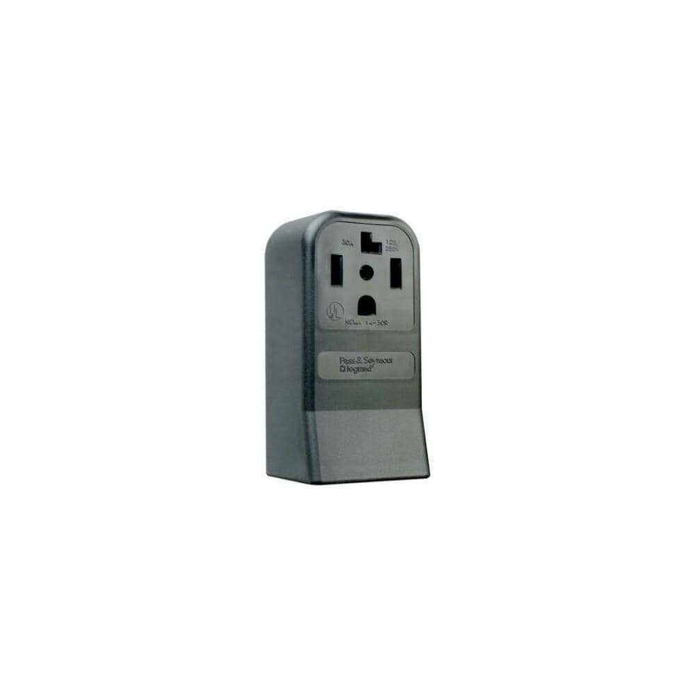  ZX9TRVAL36515 3884CC6 30A 3 Pole 4 Wire Grounding Surface Mount Dryer Outlet, Black