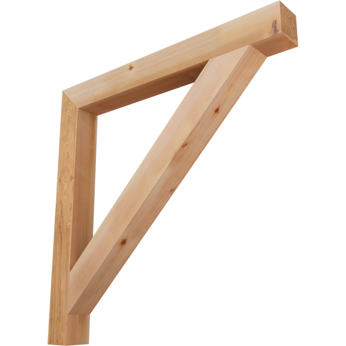 Ekena Millwork BKT04X38X38TRA05SWR Traditional block smooth 3-1/2-in x 38-in x 38-in Western red cedar Brown Wood Standard bracket