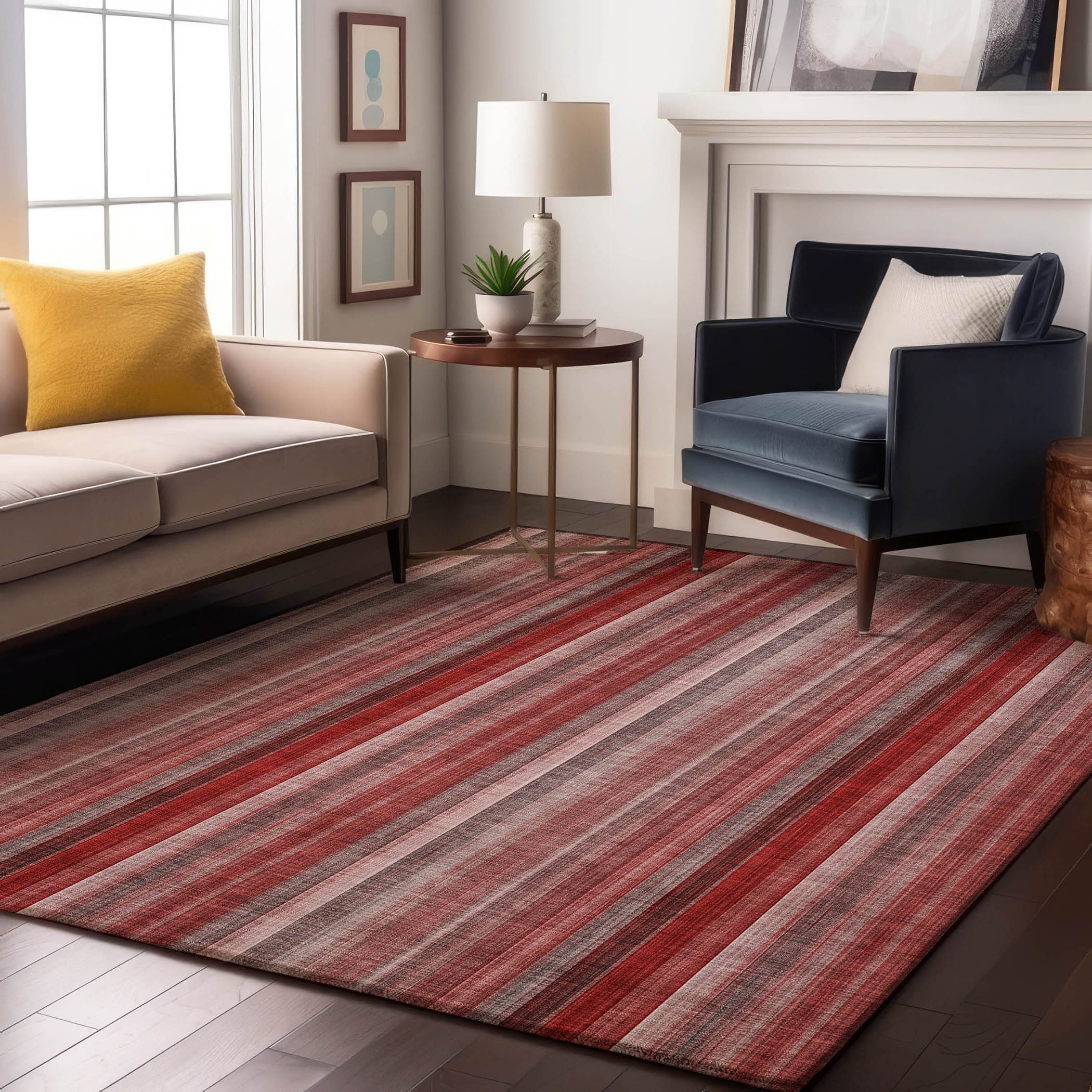 Addison Rugs AMF530BU5X8 Mayfield AMF530BU 5 x 7 (ft) Loomed Polyester Blue Rectangular Indoor Geometric Machine washable Area rug