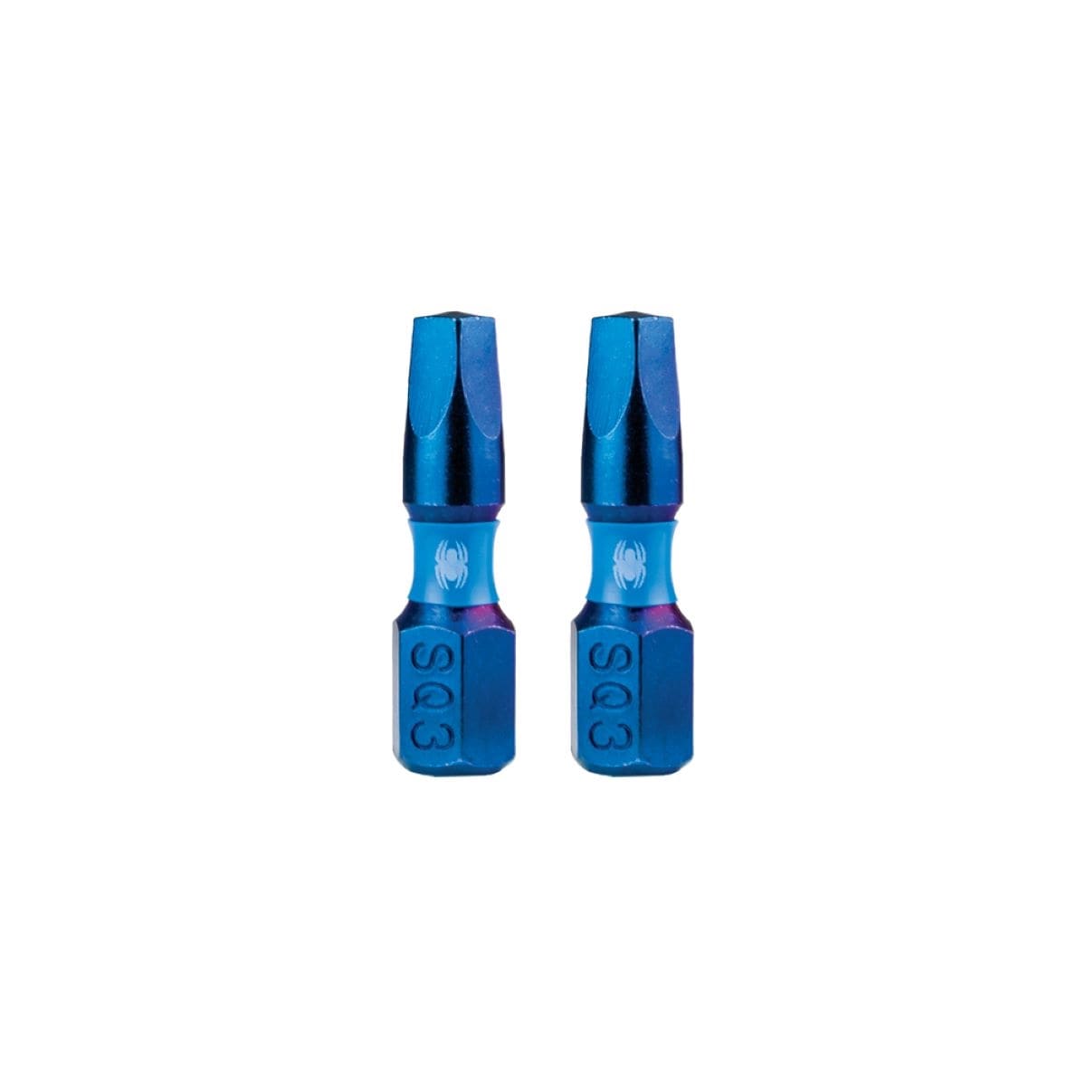 Spyder 19038 Mach-Blue SQ3 1/4-in x 1-in Square/Robertson Impact Driver Bit 2 -Piece