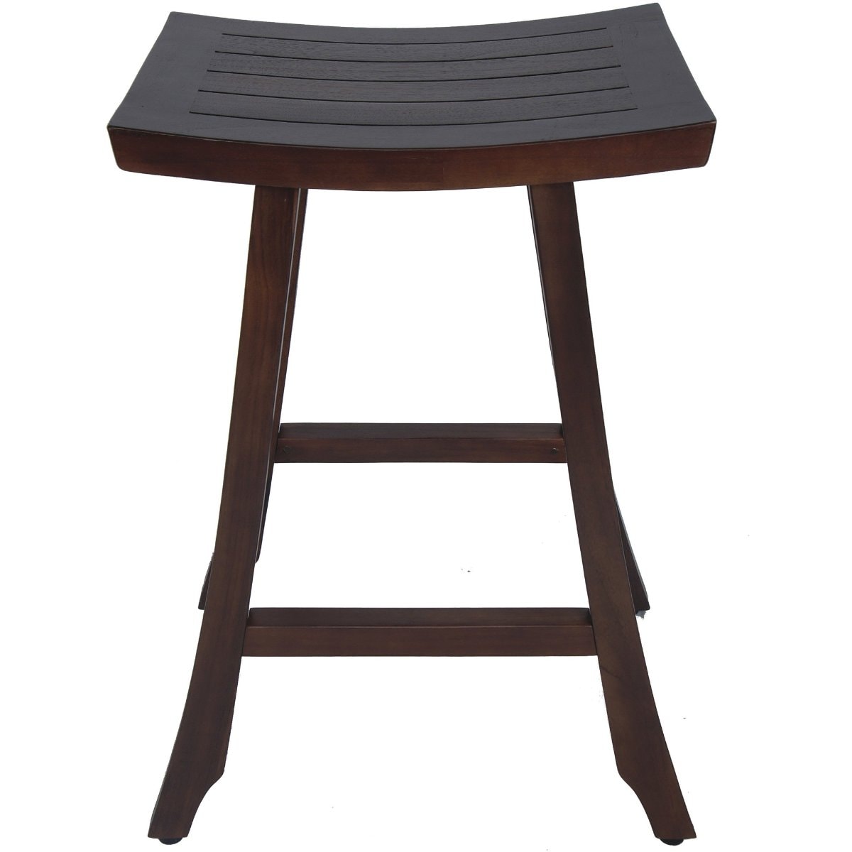 HomeRoots 4000376674 Dark Brown 30-in H Bar height Wood Backless Bar Stool