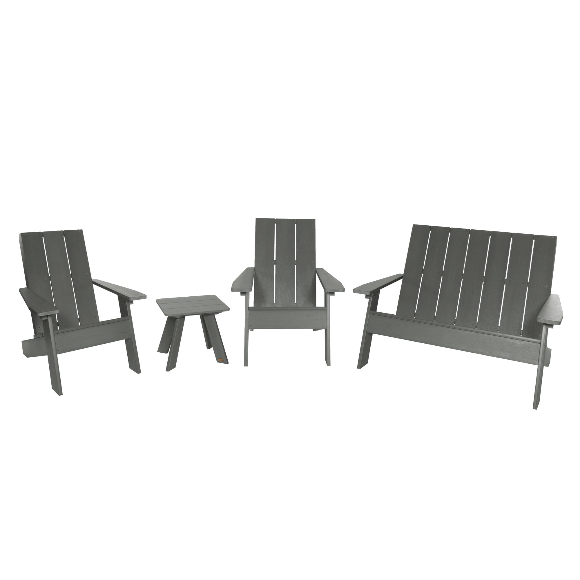 Italica Modern Coastal Teak 4-Person Adirondack Conversation Set