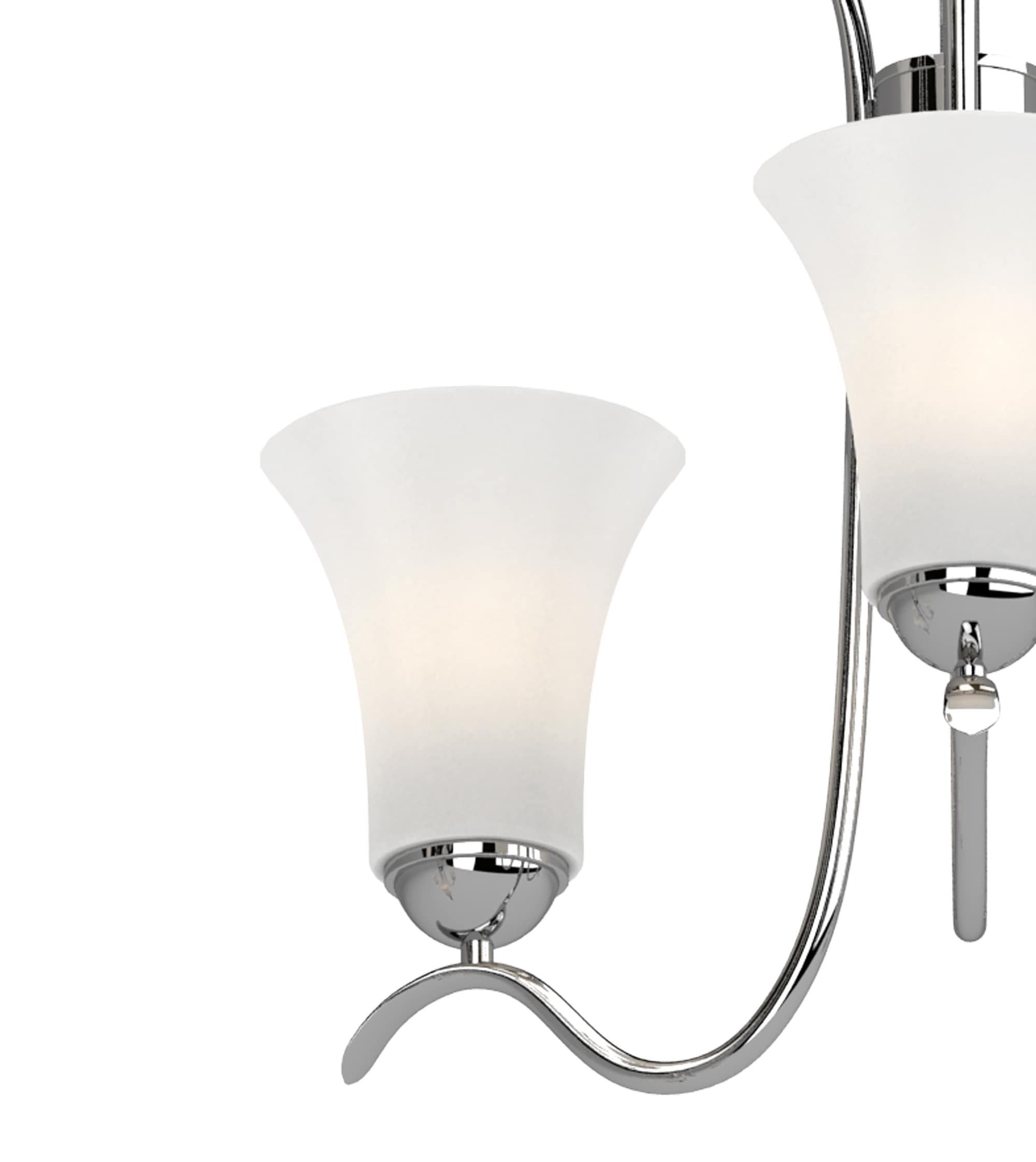 Mini Transitional Polished Nickel 18" Chandelier with Frosted Glass