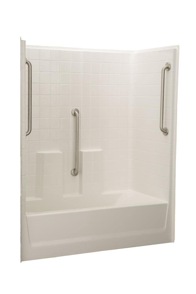 Laurel Mountain Pembroke 30-in W x 60-in L x 73-in H White Bathtub and ...