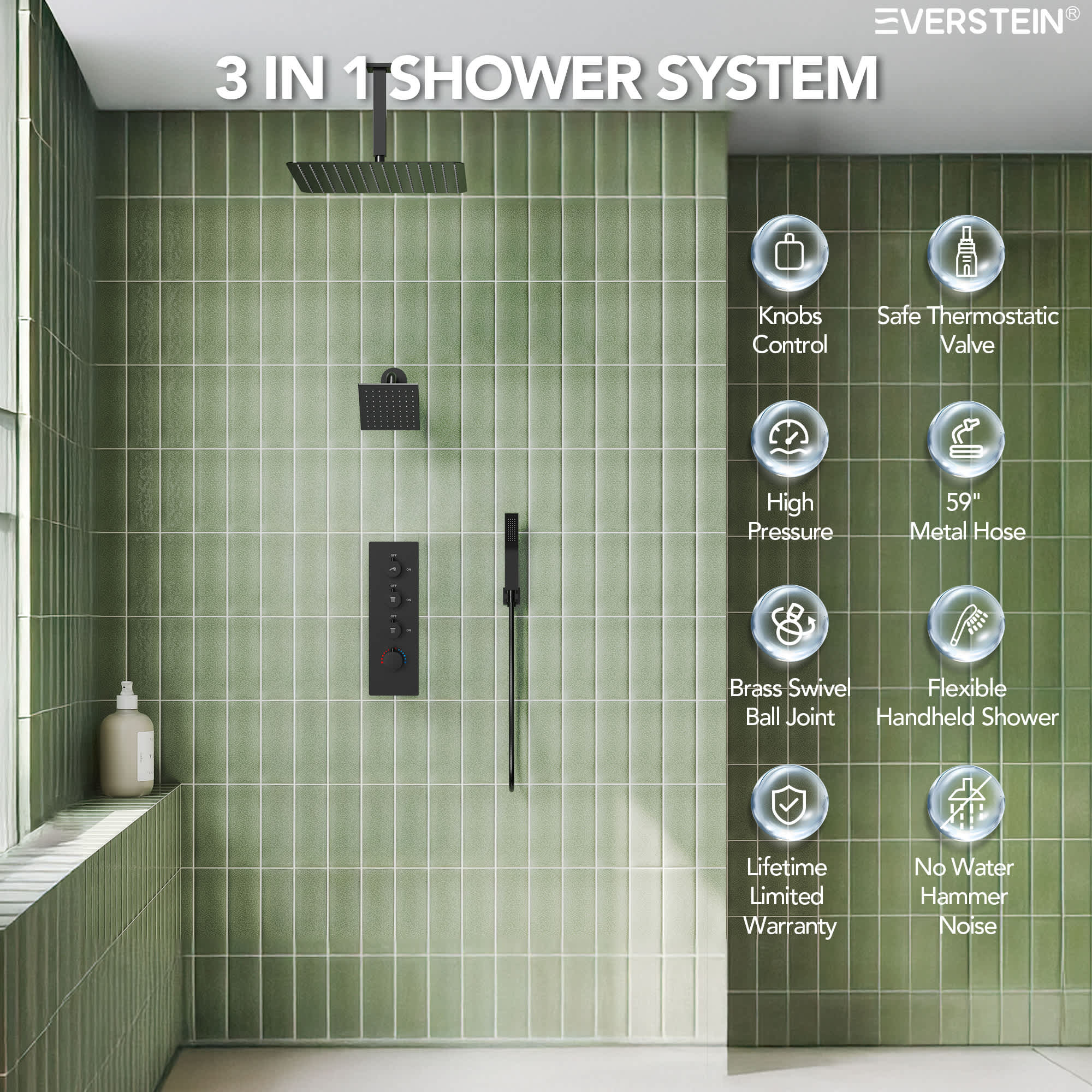 EVERSTEIN SFS-1061-BK16 Tub-Shower-Faucets - View #2