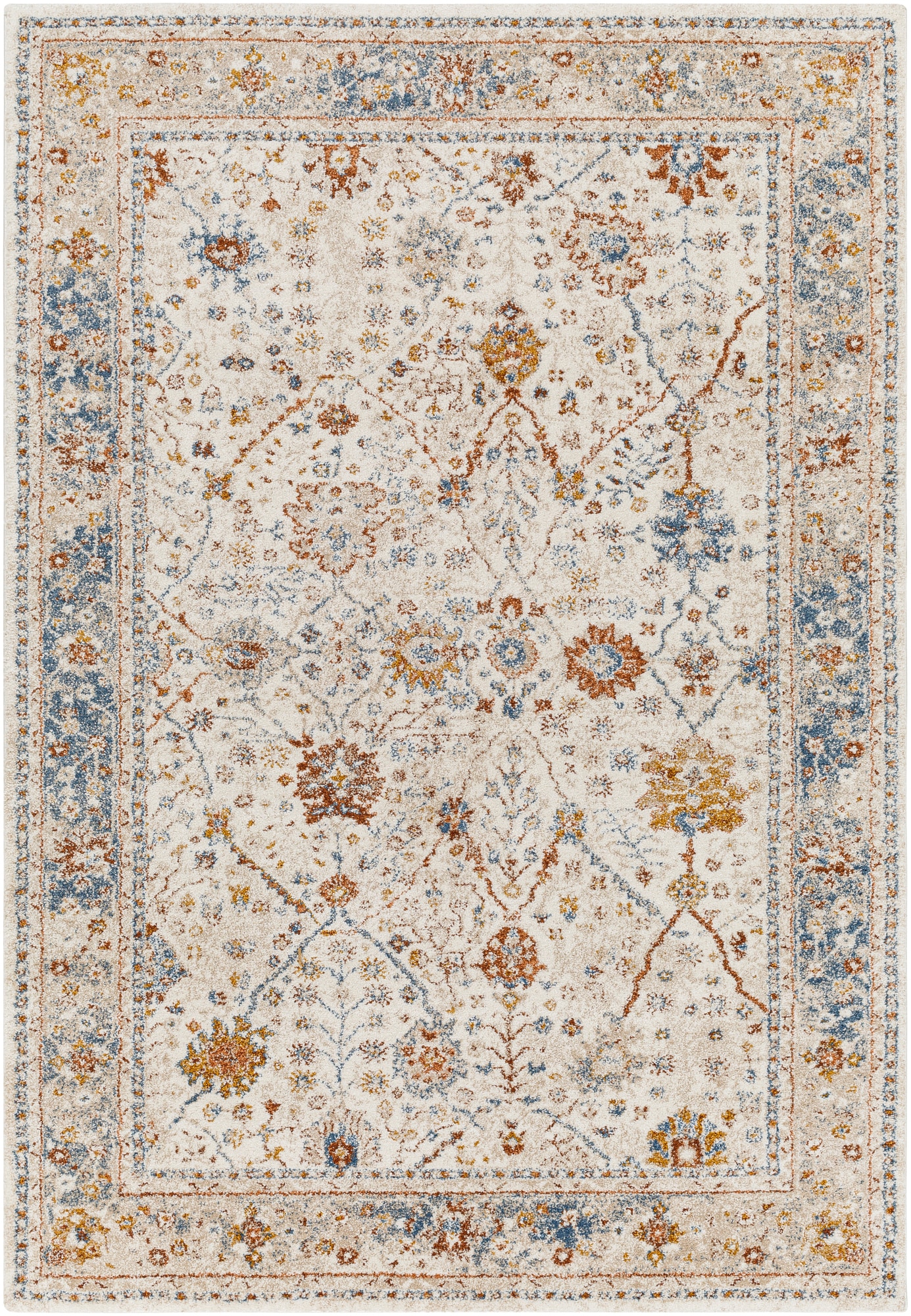 Surya 5 X 8 Gray Indoor Floral/Botanical Global Area Rug in the