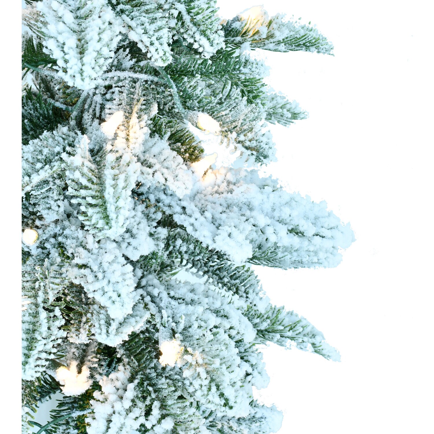 Fraser Hill Farm 4-ft Pine Flocked Artificial Christmas Tree with LED ...