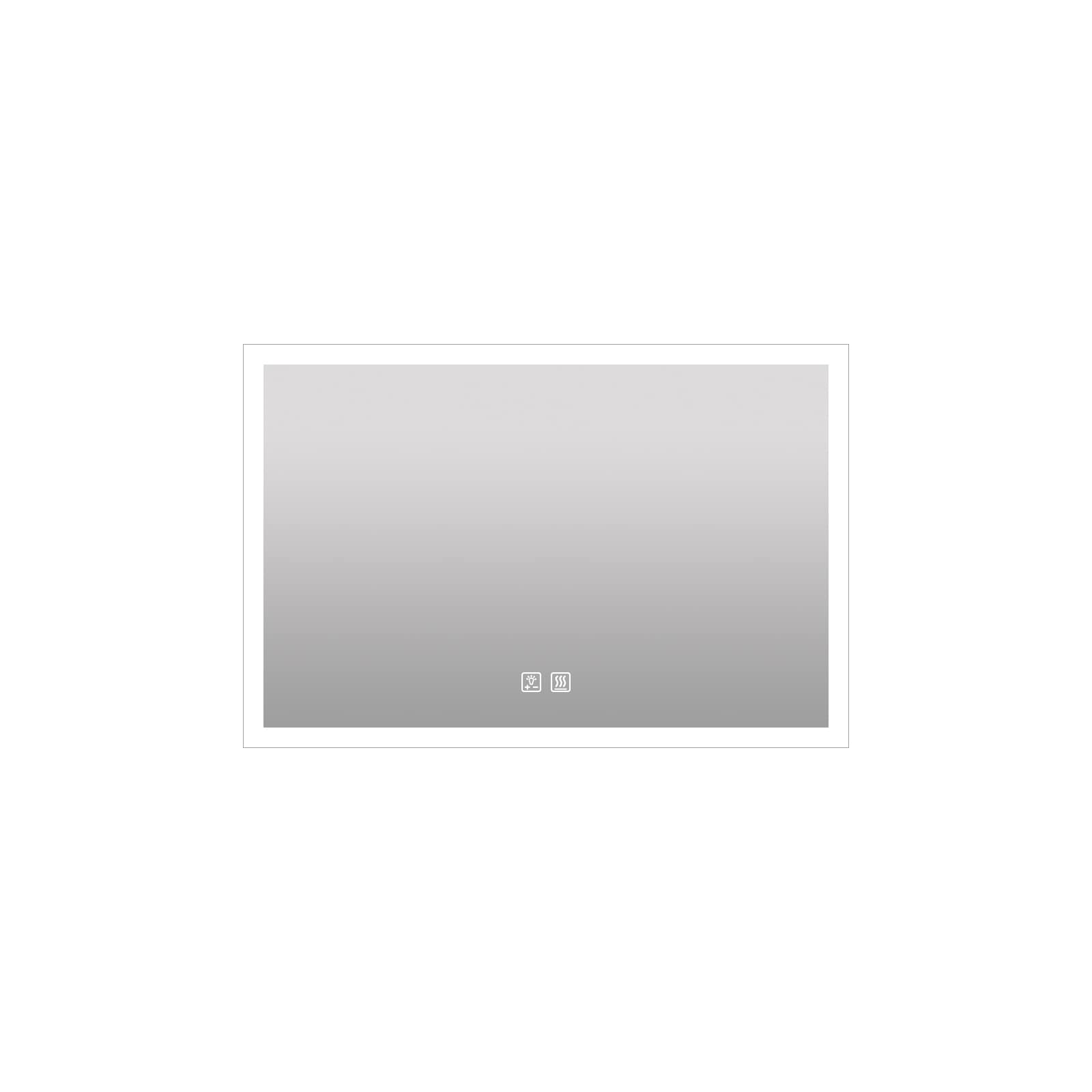 FurniFusion MA033624TD-OL 36-in x 24-in Polished Frameless Rectangle Dimmable LED Lighted Fog Free Bathroom Vanity Mirror ( Silver )