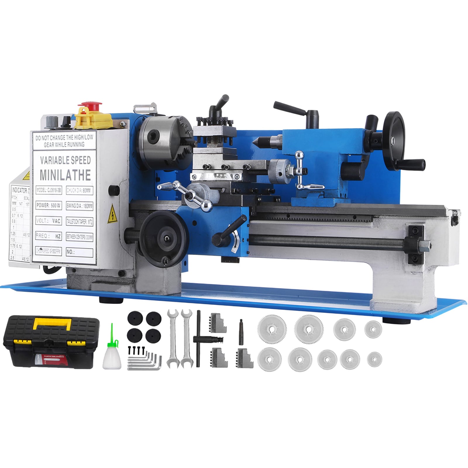 VEVOR 0618-3BMNCC000001V1 Variable Speed Wood Lathe