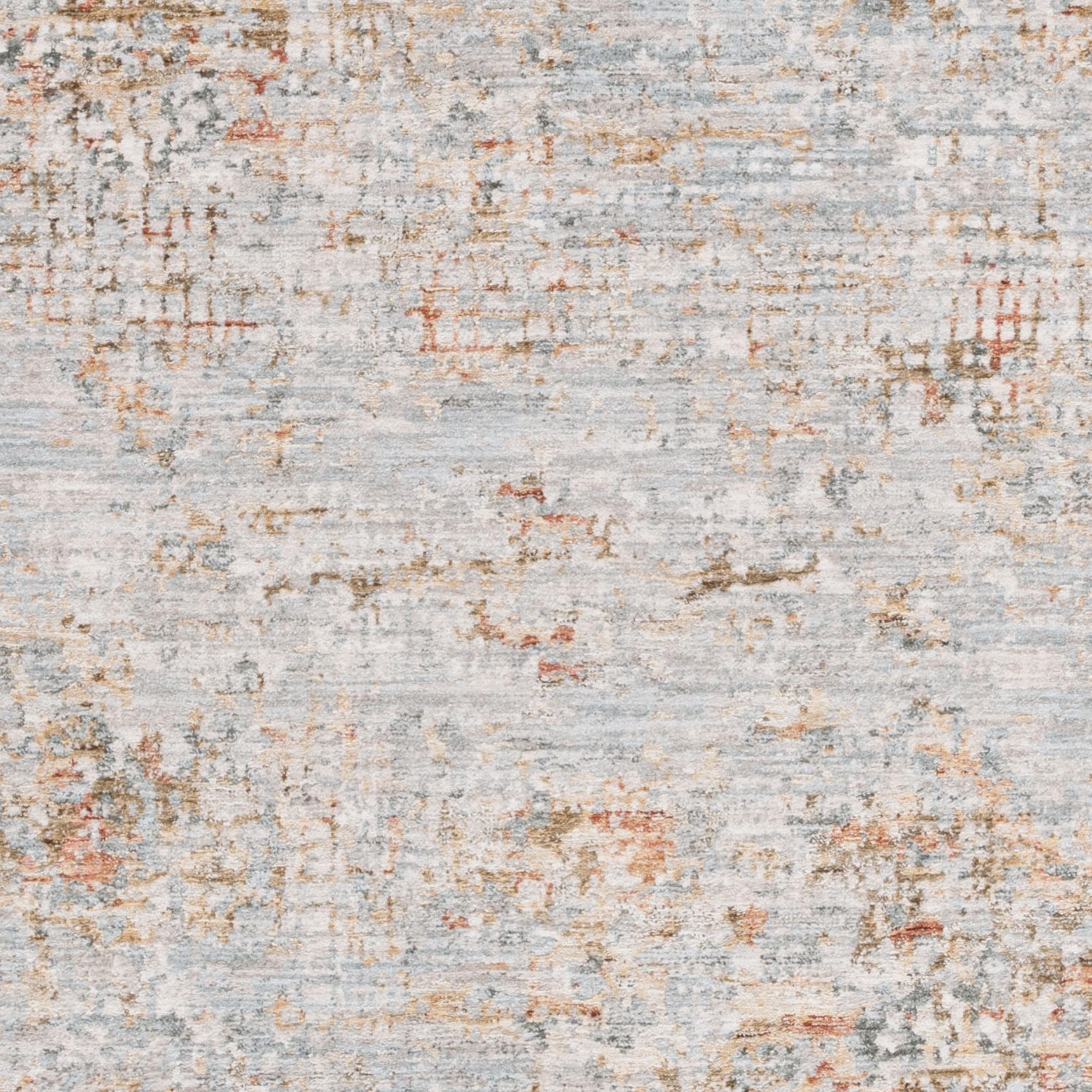 Adrianna Blue and Gold Abstract 8' x 10' Synthetic Rug