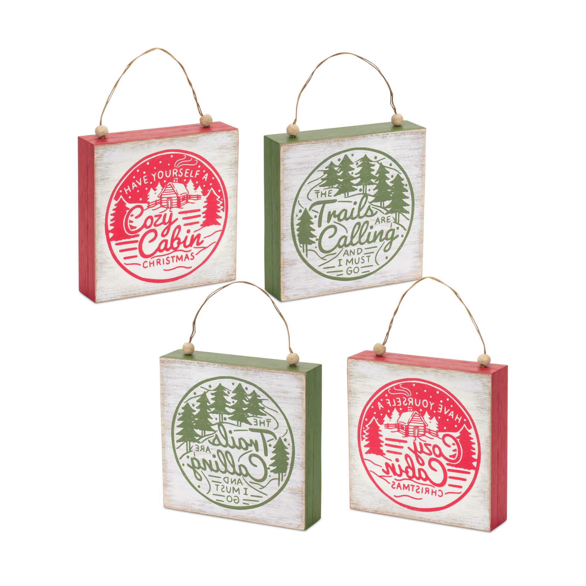 Melrose International 83911DS Cabin and Trails Sign (Set of 4) 9H MDF