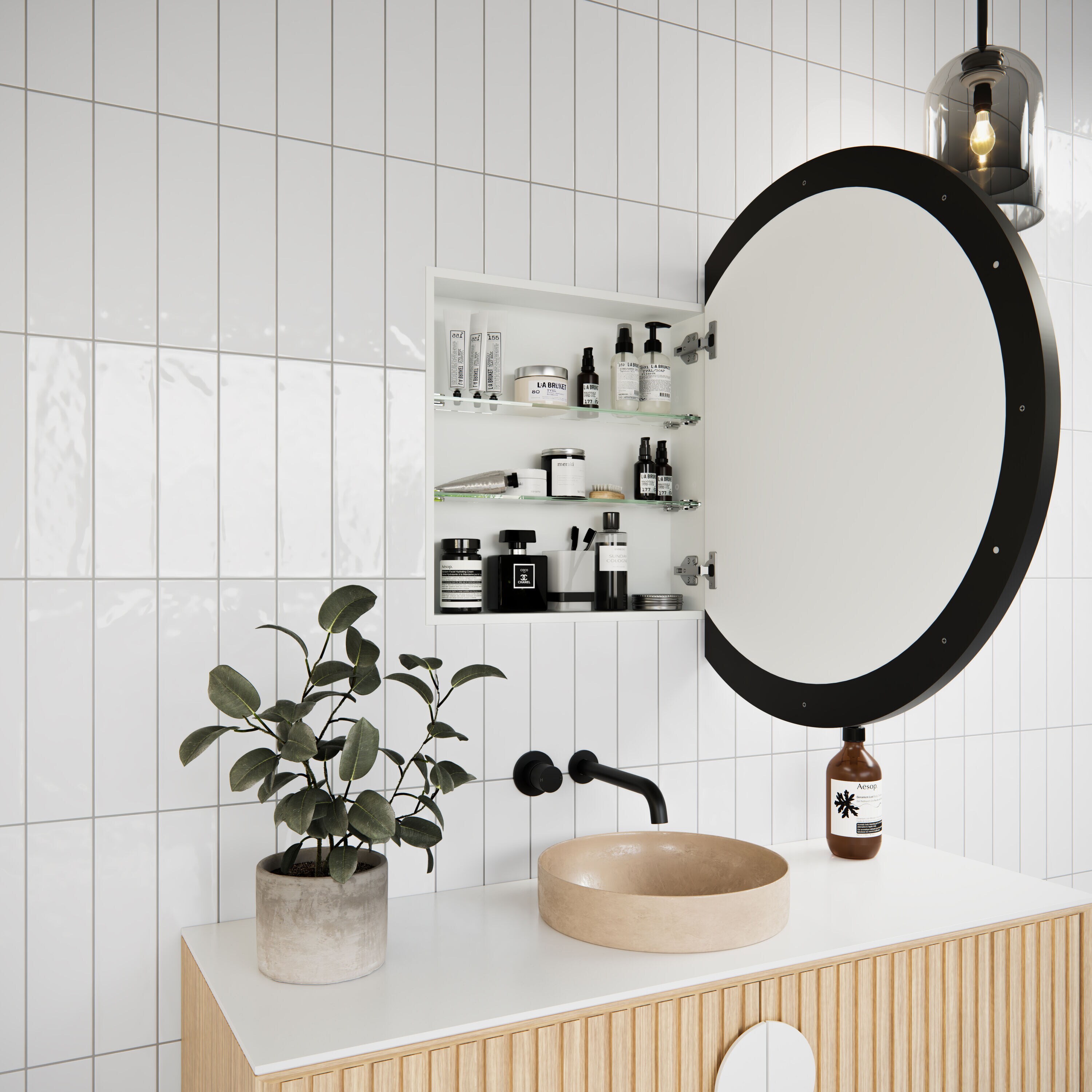 Glass Warehouse SC1-R-32-B Bathroom-Medicine-Cabinets - View #6