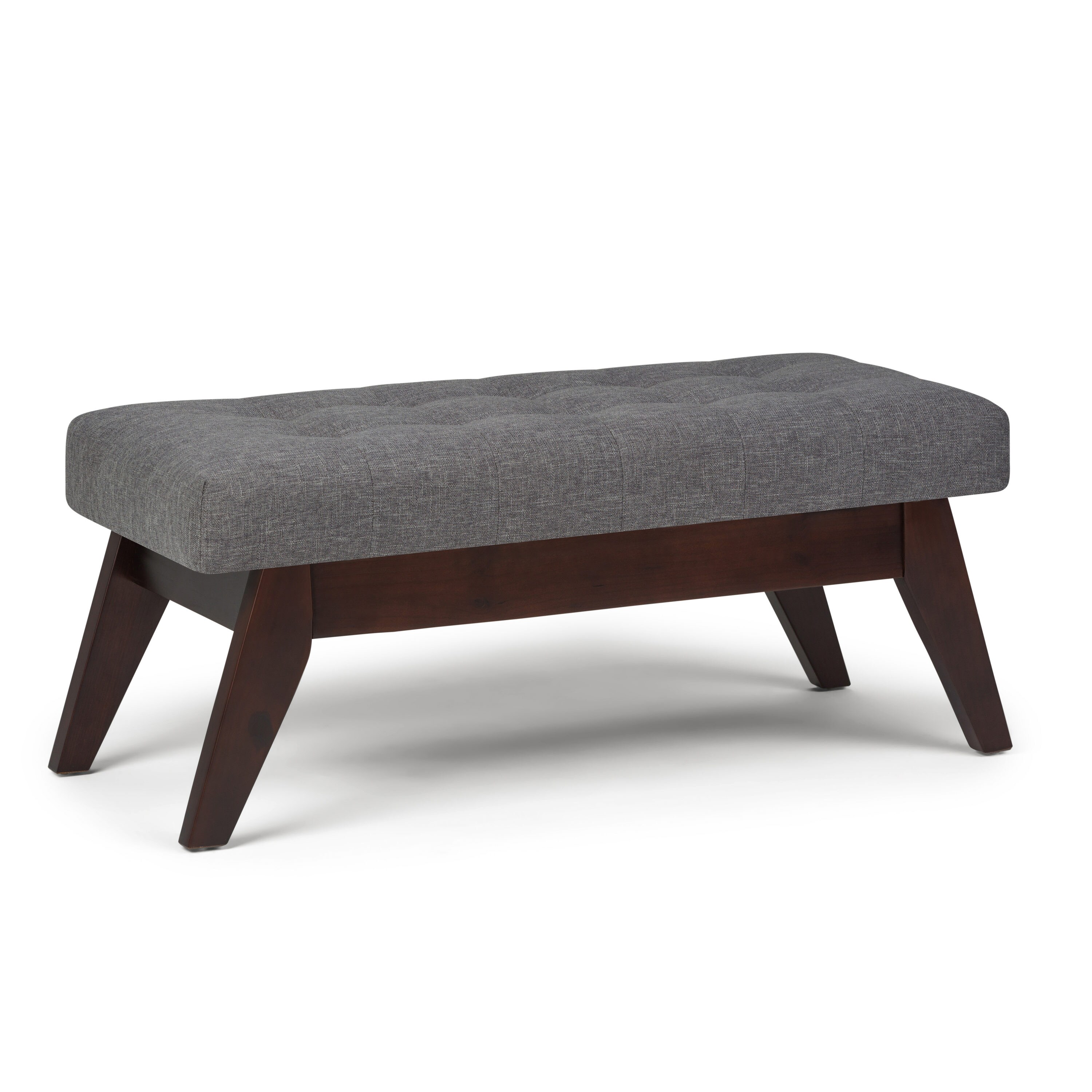 Simpli Home 3AXCOT-249-SGL Draper Midcentury Slate Grey Storage Ottoman