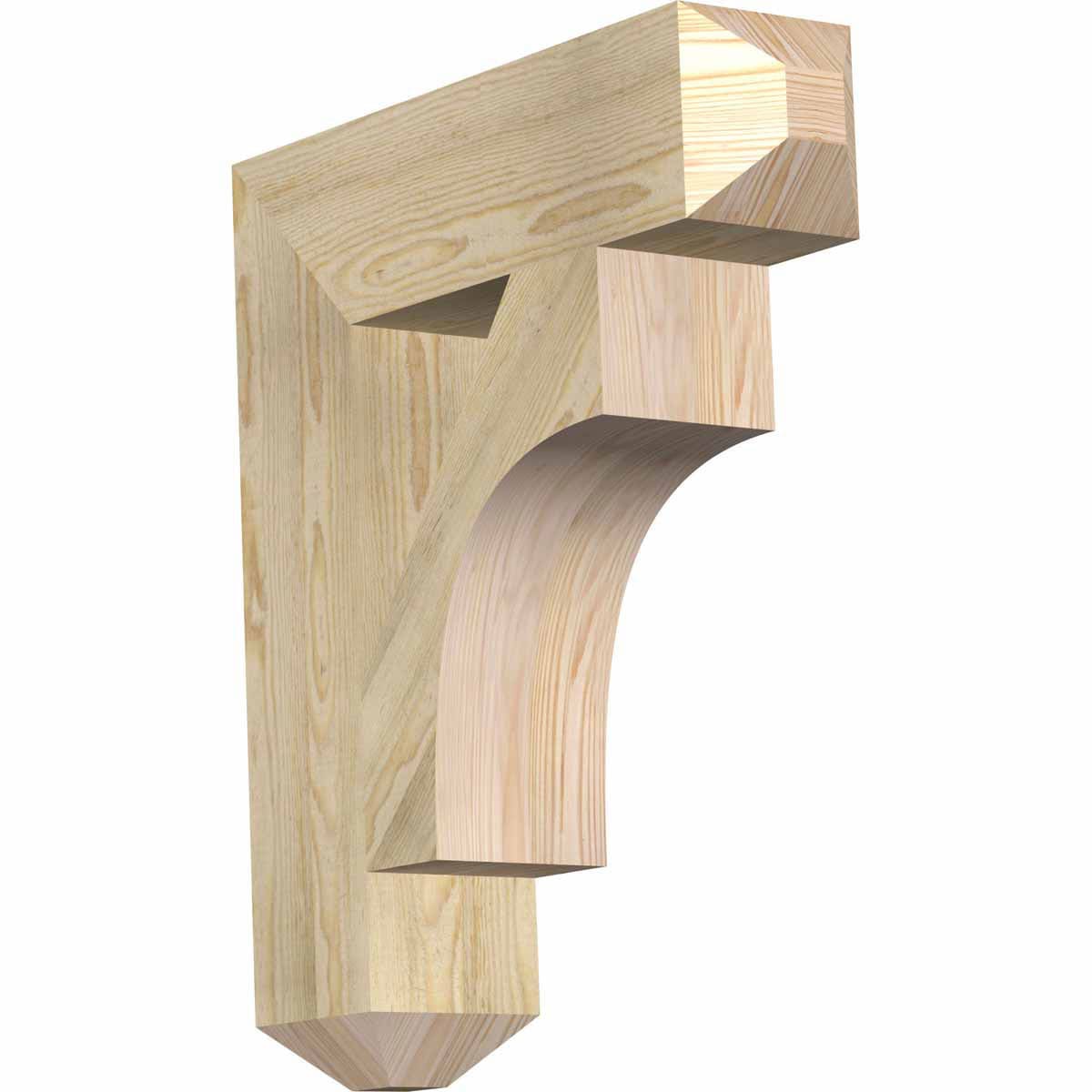 Ekena Millwork BKT06X24X28WTL04RDF Westlake craftsman rough sawn 6-in x 24-in x 28-in Douglas fir Brown Wood Standard bracket