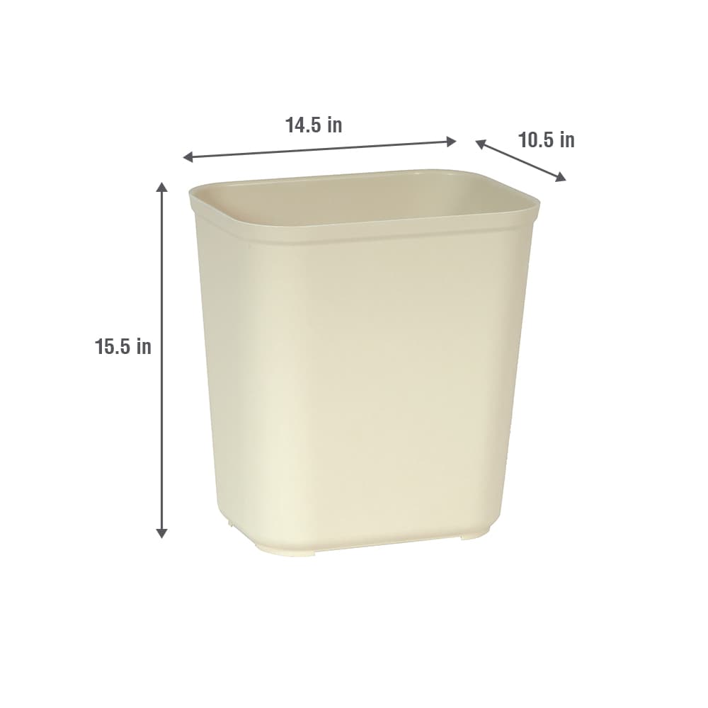 Rubbermaid Beige Plastic Fire-Safe Trash Can, 25 Gallon, Round, RCP817088BG